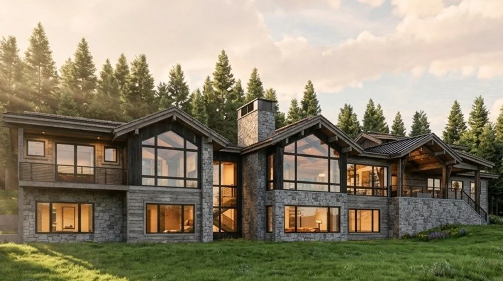 Rendering of a new project that will begin construction this summer. A ski-in/ski-out home in Moonlight Basin.