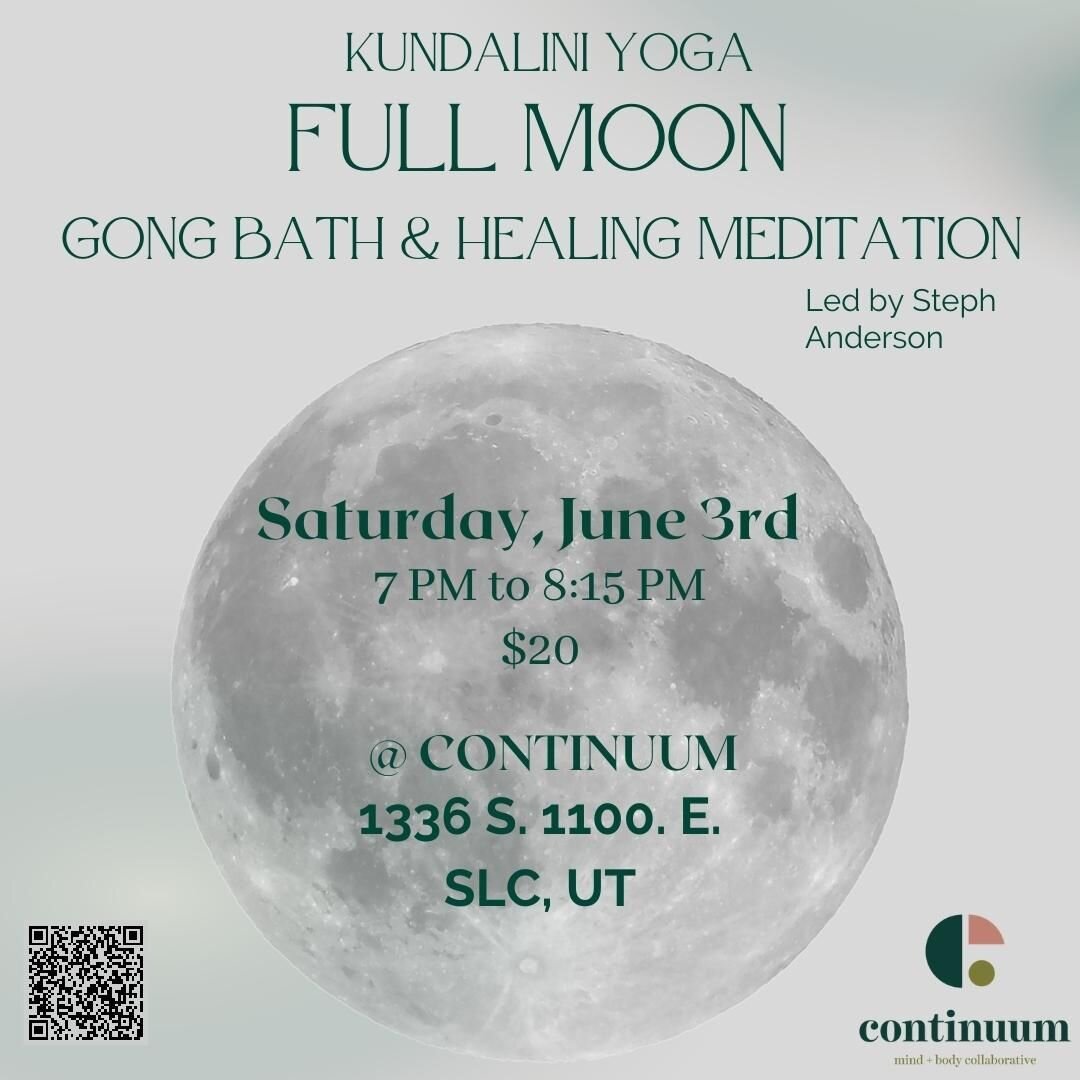 🤍 Join us Saturday, June 3rd from 7-8:15 PM for a full moon event with Steph Anderson of @centeredhealingwithstephanie 🤍
_________________________________
✨ In the Kundalini yoga tradition, the full moon is a time for deep healing. ✨

✨ In these fu