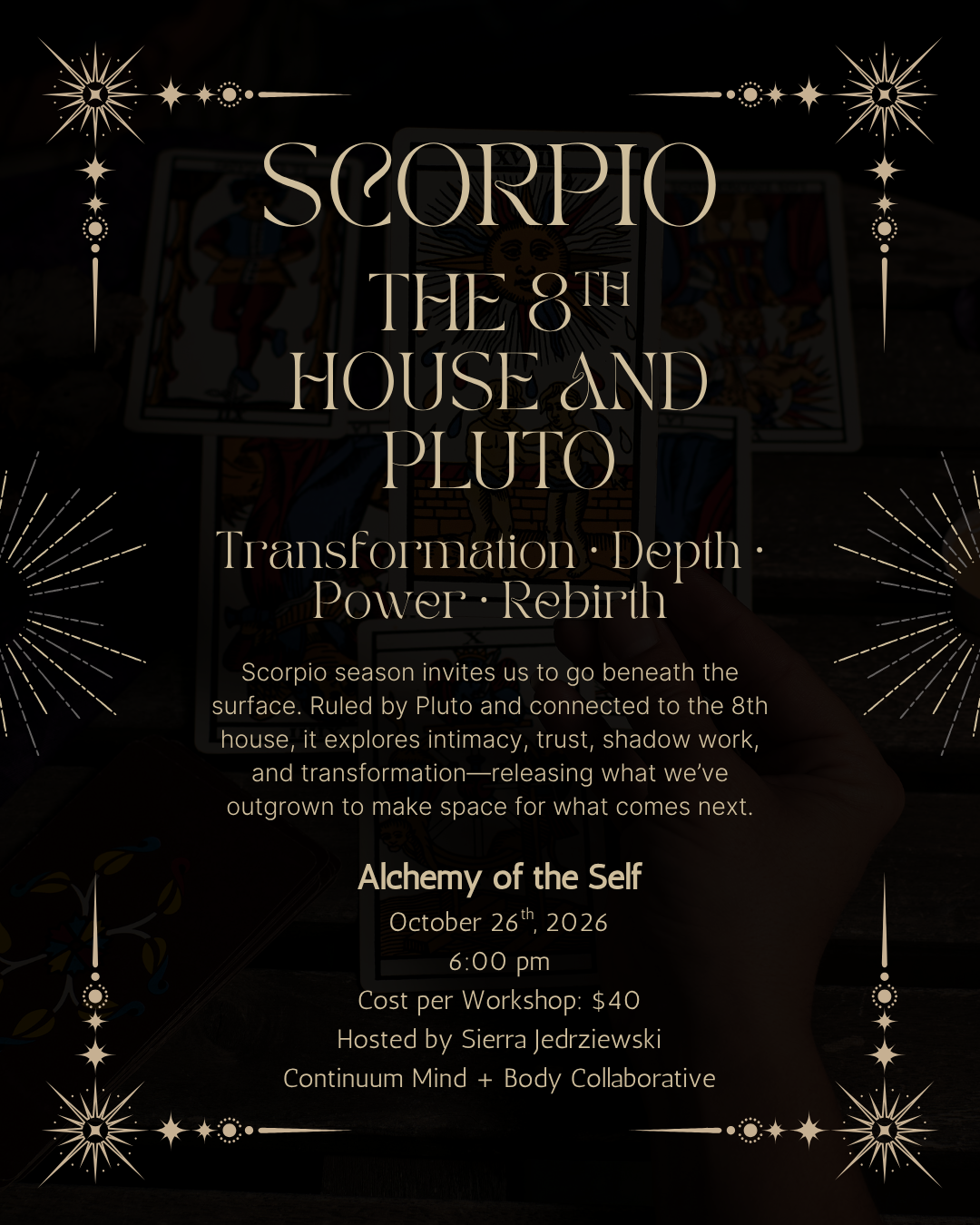 Astrology Workshop Series: Month 8 Scorpio, 8th House & Pluto