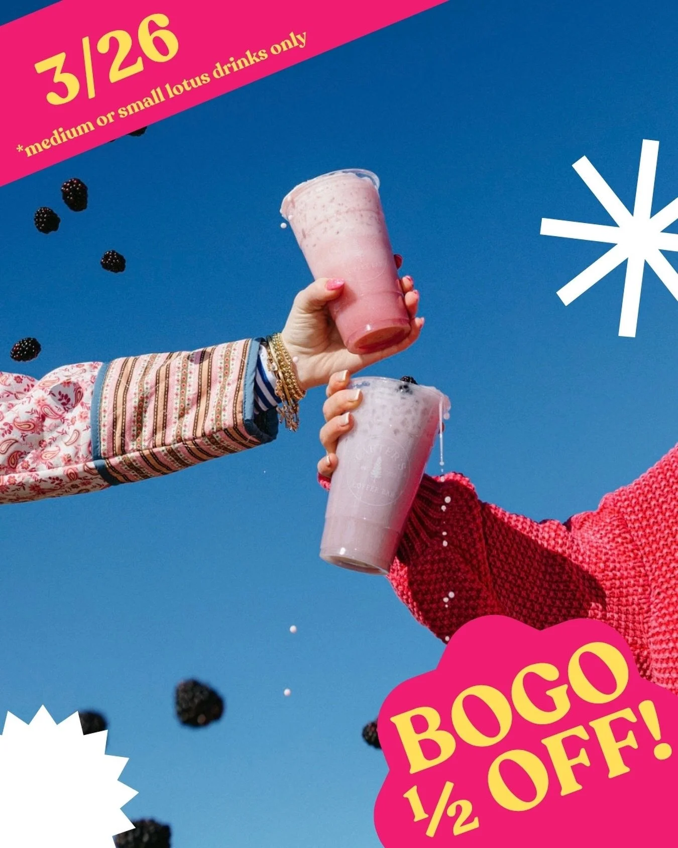 Tomorrow tomorrow!!! Buy one Lotus get one half off at all locations!