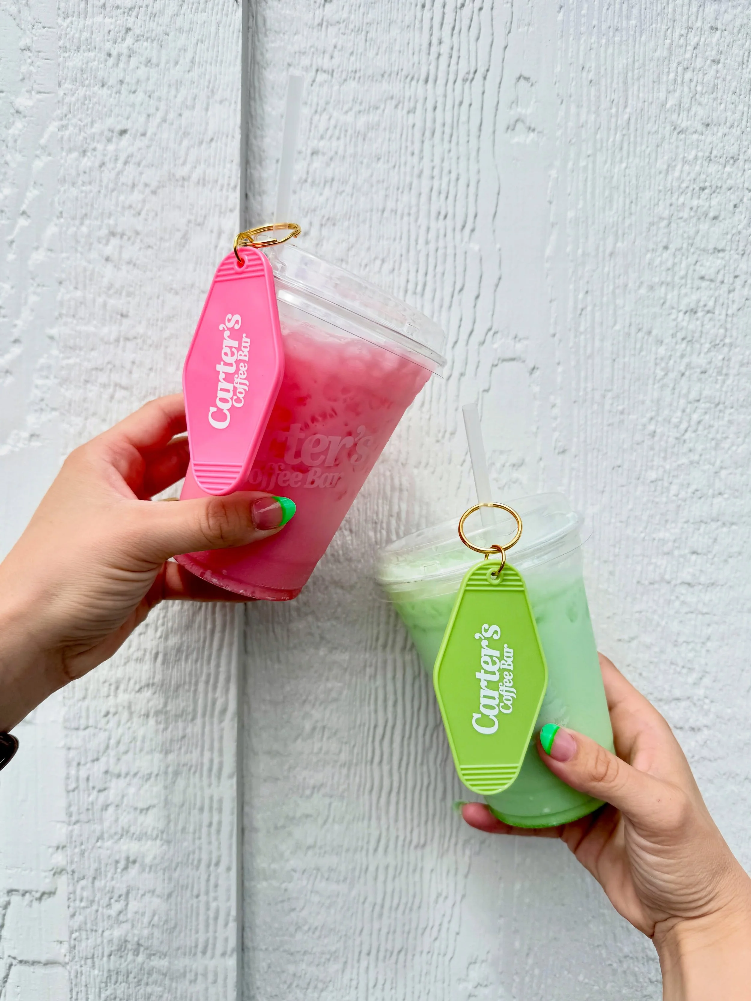 Surprise! Happy Mother's Day! To celebrate, buy any two medium or two large drinks (one for you and one for your mom) and get a free Carter's keychain!