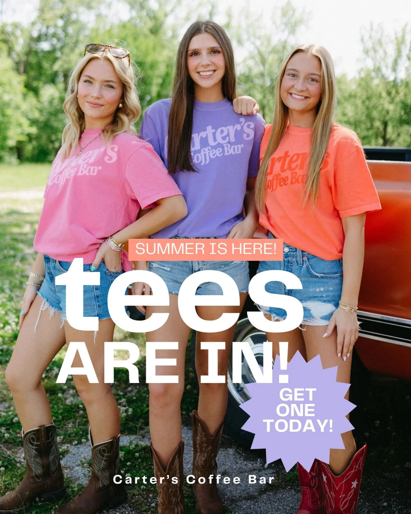 YAY!🎉 Grab your new fave t-shirt at any of our locations today!!!

Comes in these three colors as well as brown and sizes S-3XL!
