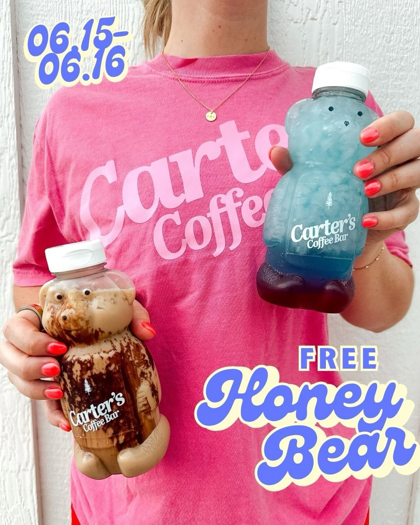 We said what?🐻🥰 Yes it&rsquo;s true! When you grab a 16oz iced drink &mdash; you can get it in our Carter&rsquo;s honey bear for FREE! 

Just let a barista know you want your drink in a cutie honey bear June 15th &amp; 16th!🫶🏼

Excludes any drink