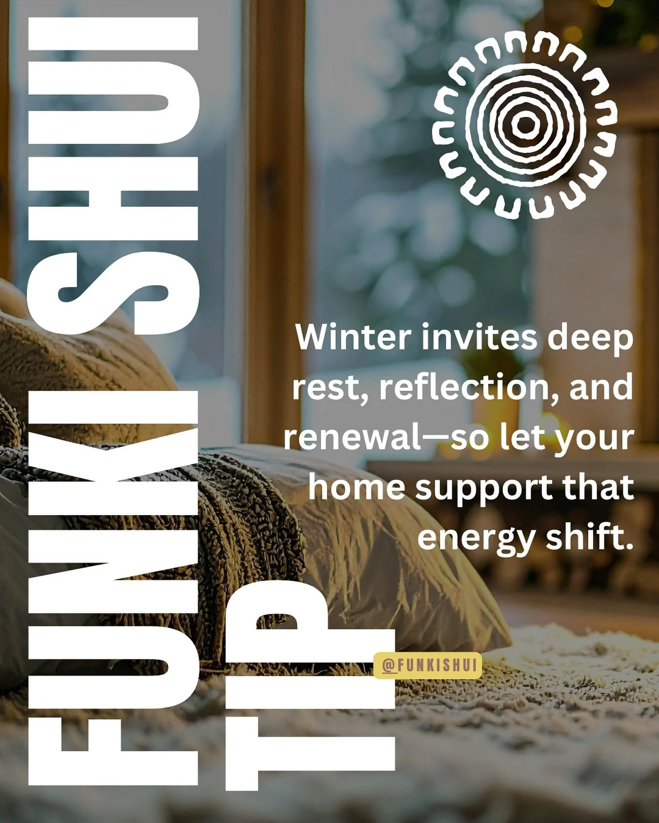 ✨ Feng Shui Tip for Winter ✨
Winter invites deep rest, reflection, and renewal&mdash;so let your home support that energy shift.

Embrace the Yin: Add warm lighting, candles, or soft textures to balance the cold, quiet season.
🌀 Clear Stagnant Qi: O