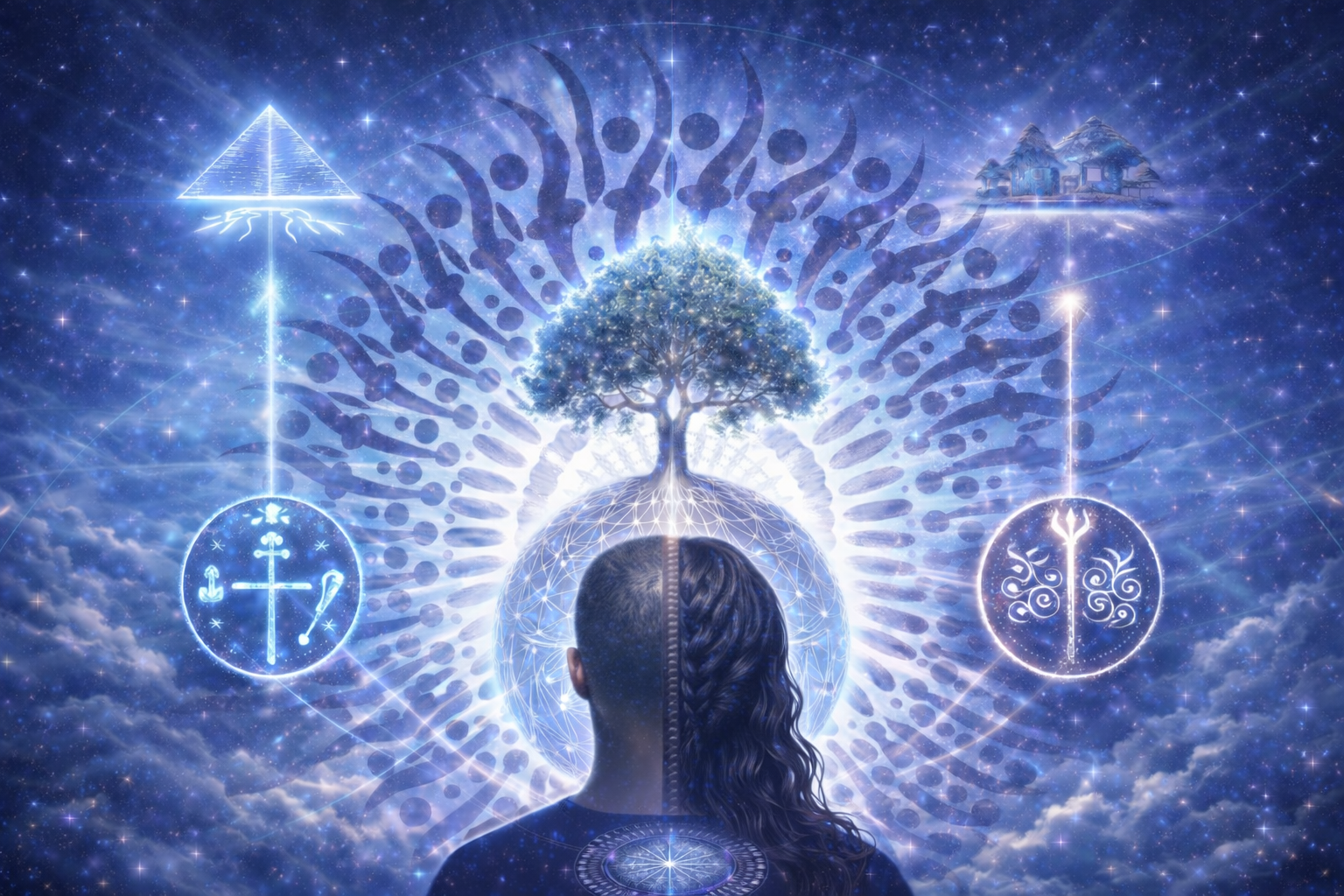 Yoruba Cosmology | 
Yoruba cosmology teaches that all things are interconnected—people, land, ancestors, and the spirit world exist in constant relationship. Guided by Ori (inner destiny) and the Orisha (divine forces of nature and consciousness), it