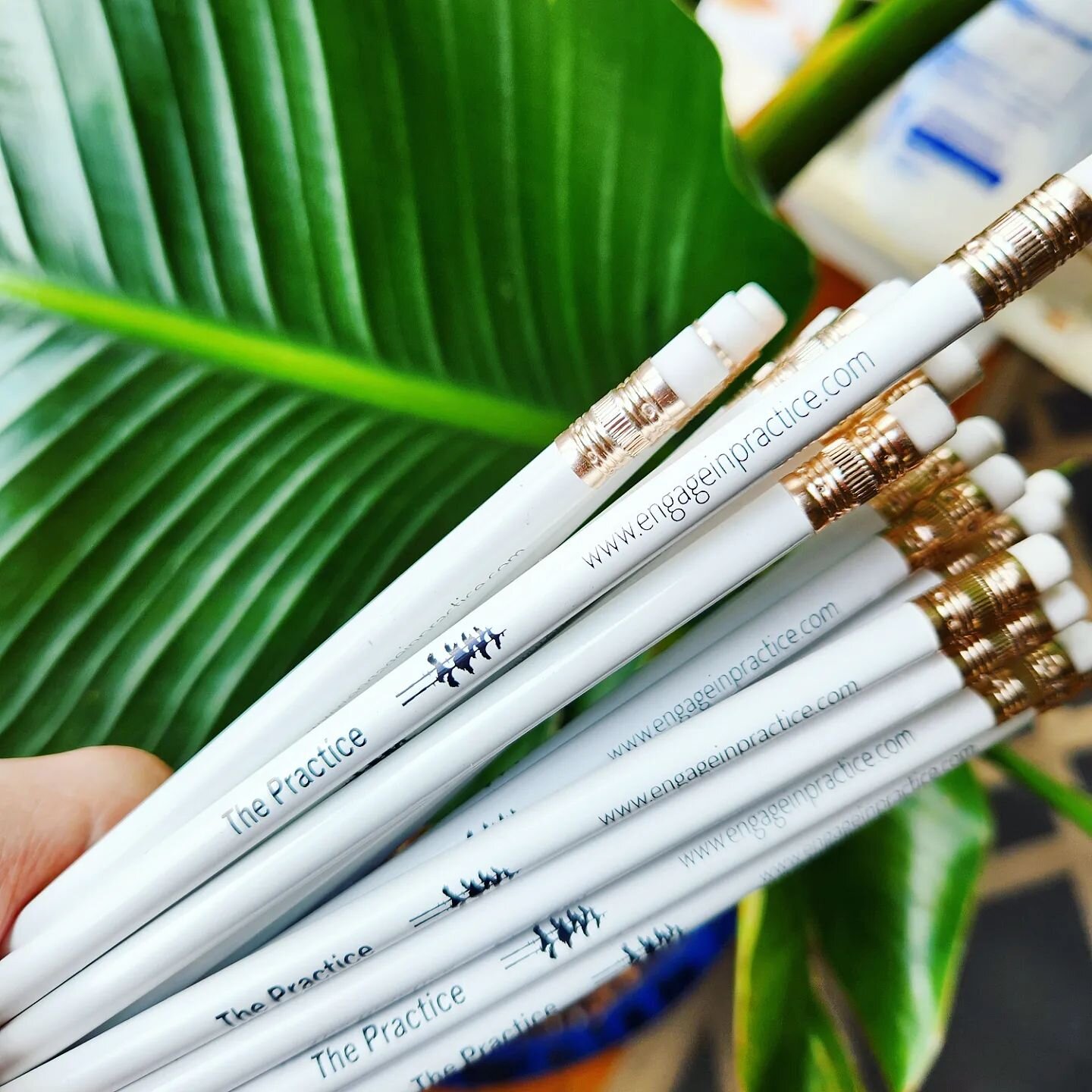 merch means it's official! have you ever wondered what 500 pencils looks like?? scroll through for the answer 👀➡️

rather than invest in paper business cards&ndash;which either get tossed or stuffed in someone's desk drawer or wallet&ndash;The Pract