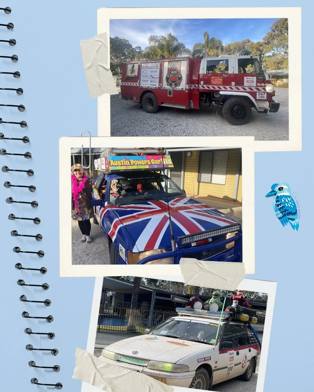 We were lucky to host a few cars from the Queensland Variety Bash that came through Deni a few weeks ago! &quot;&quot;Building dreams&quot;, &quot;Groovy, baby!&quot; &quot;Who you gonna call?&quot;
.
.
.
#visitdeni 
#doitindeni 
#destinationriverina