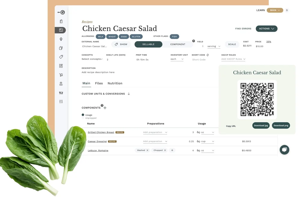 Custom Code Catering Catering Software for Recipes, Costing & Menus — Galley Solutions