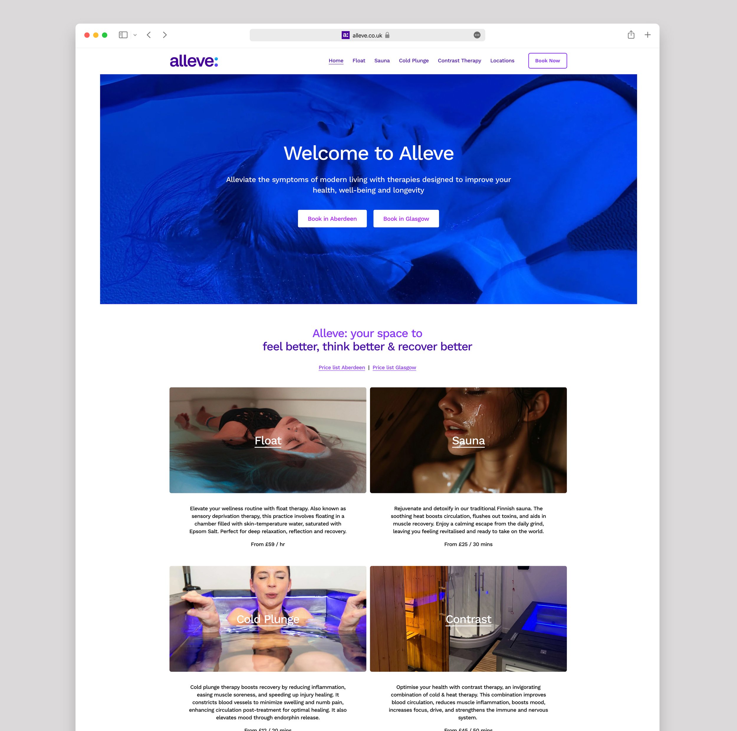 Alleve Website visual