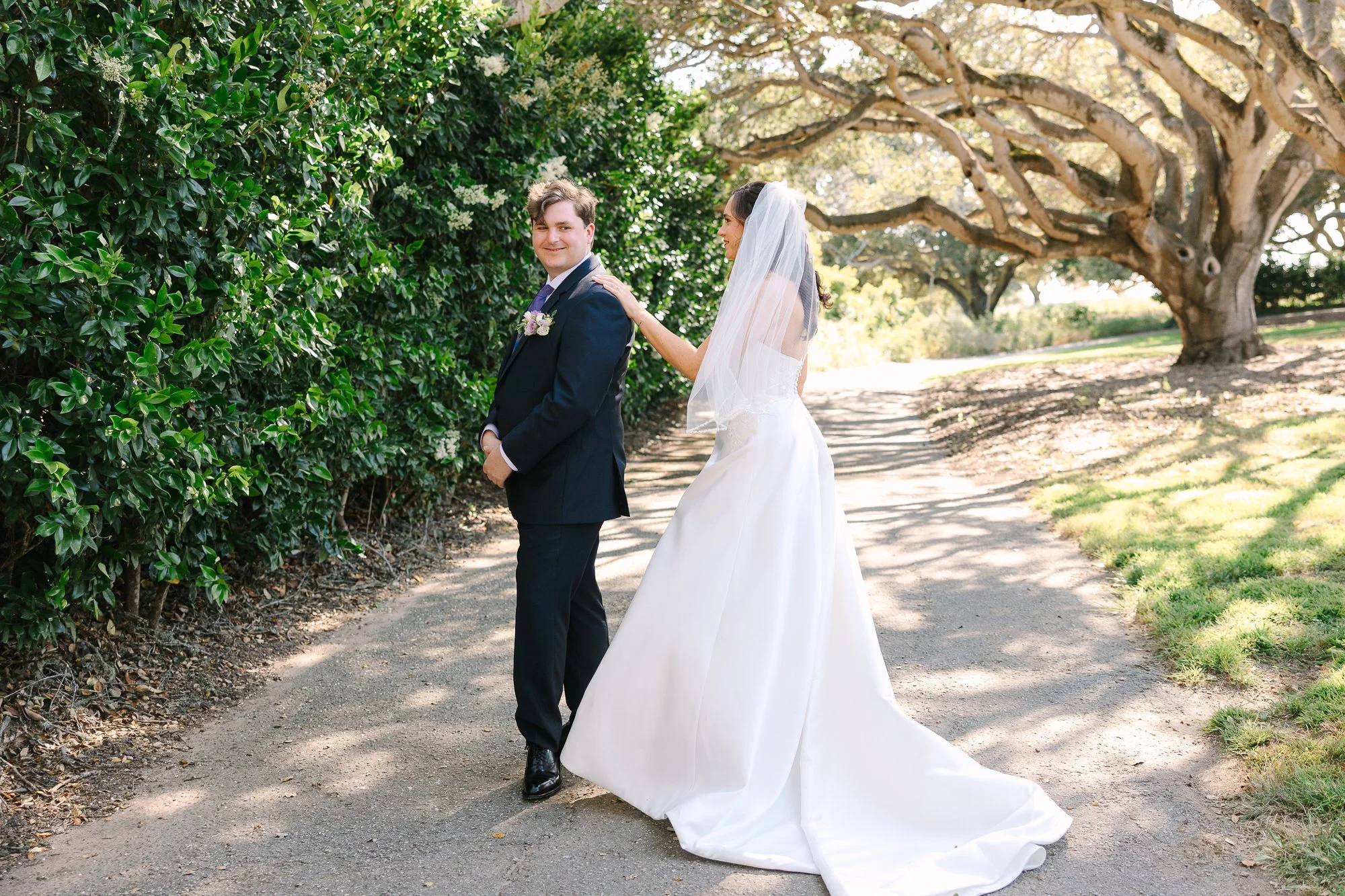 first look wedding photo