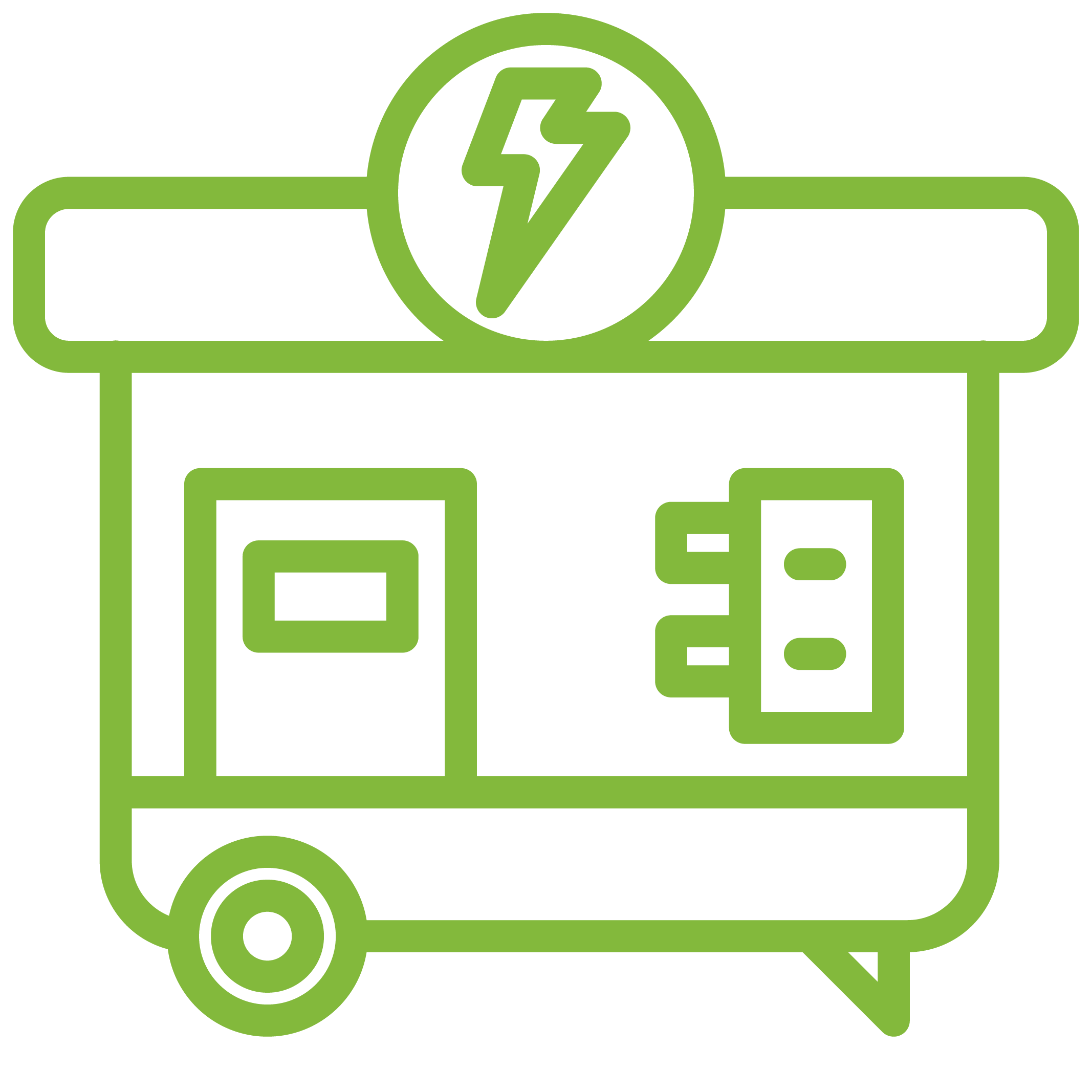 Line drawing of a generator.