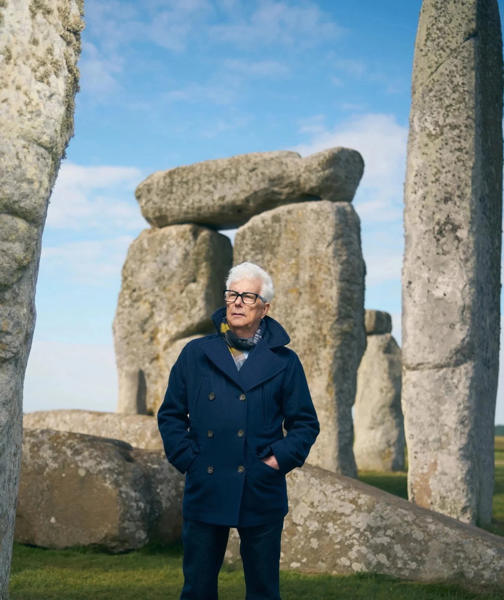 Portrait of Author Ken Follett at Stonehenge