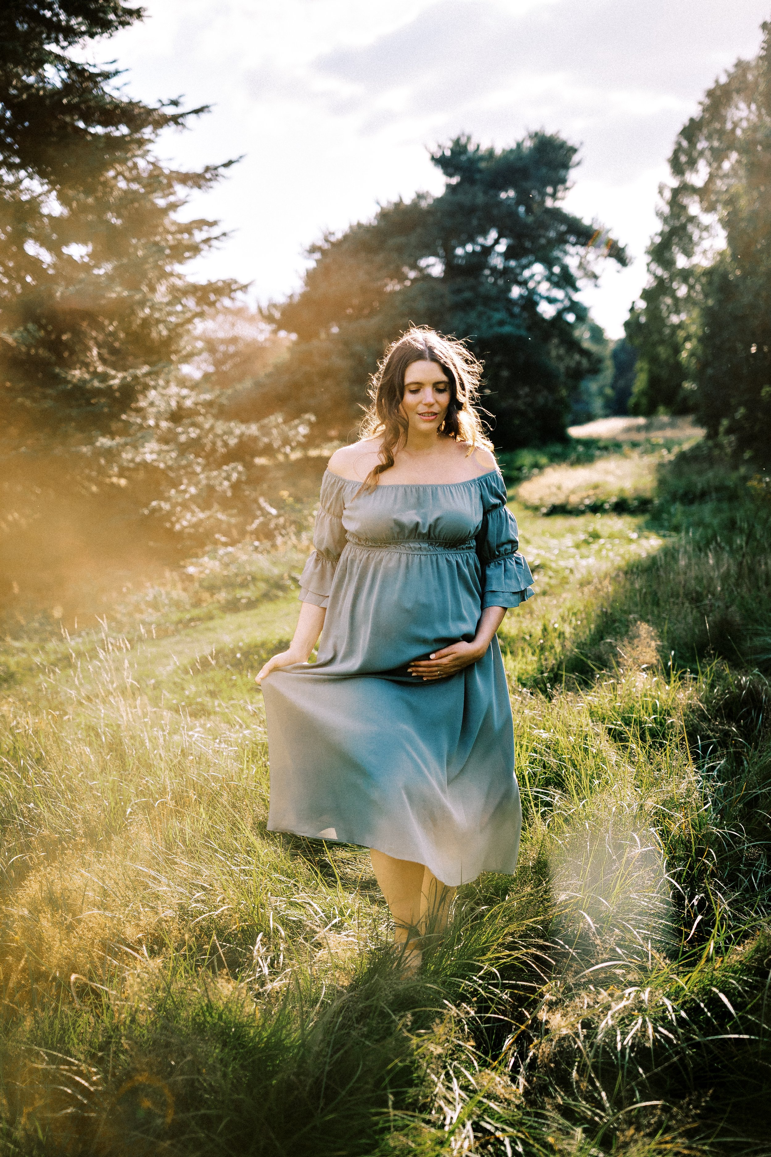 romantic pregnancy portraits on film - West London Maternity Photographer-29.jpg