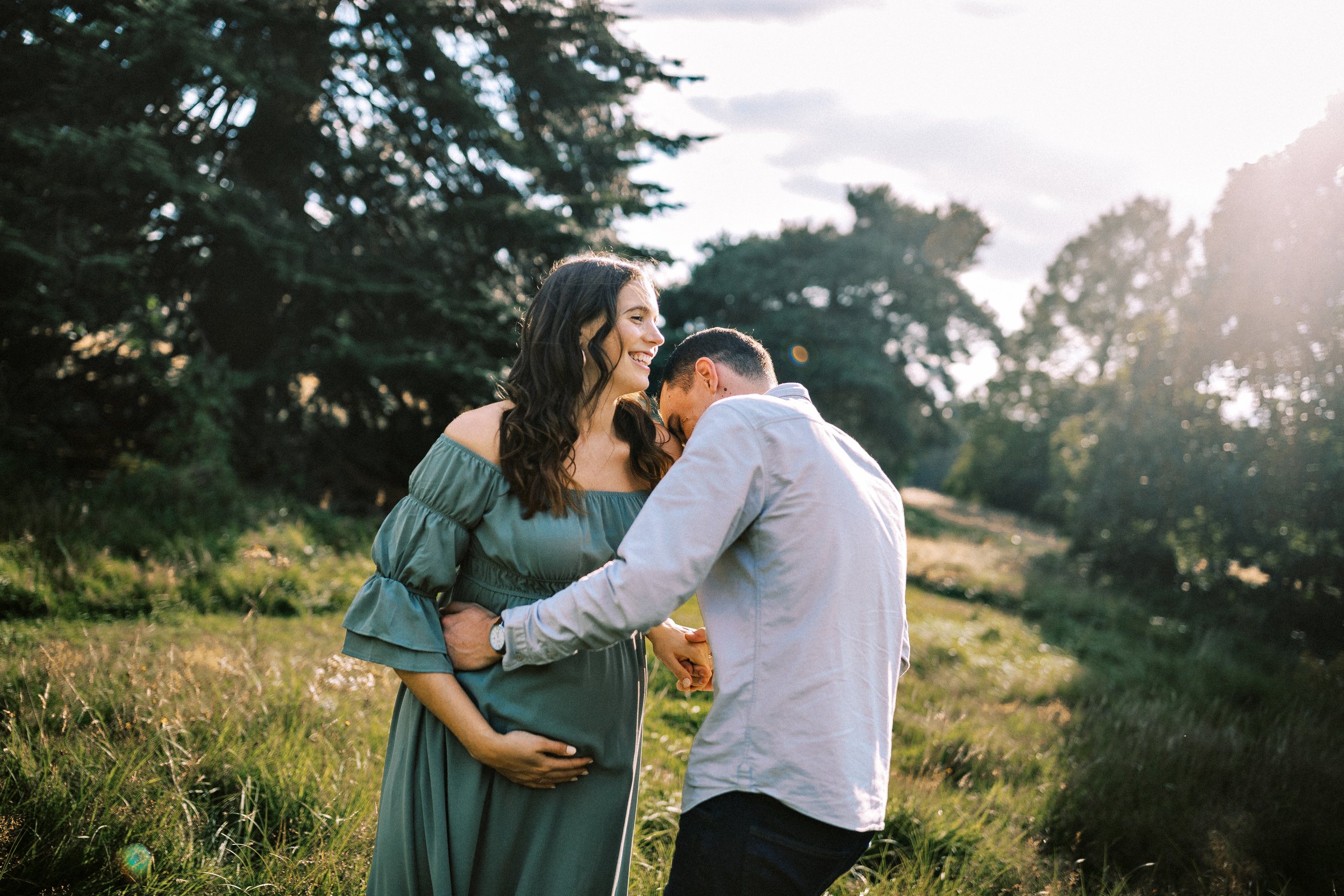 romantic pregnancy portraits on film - West London Maternity Photographer-31.jpg