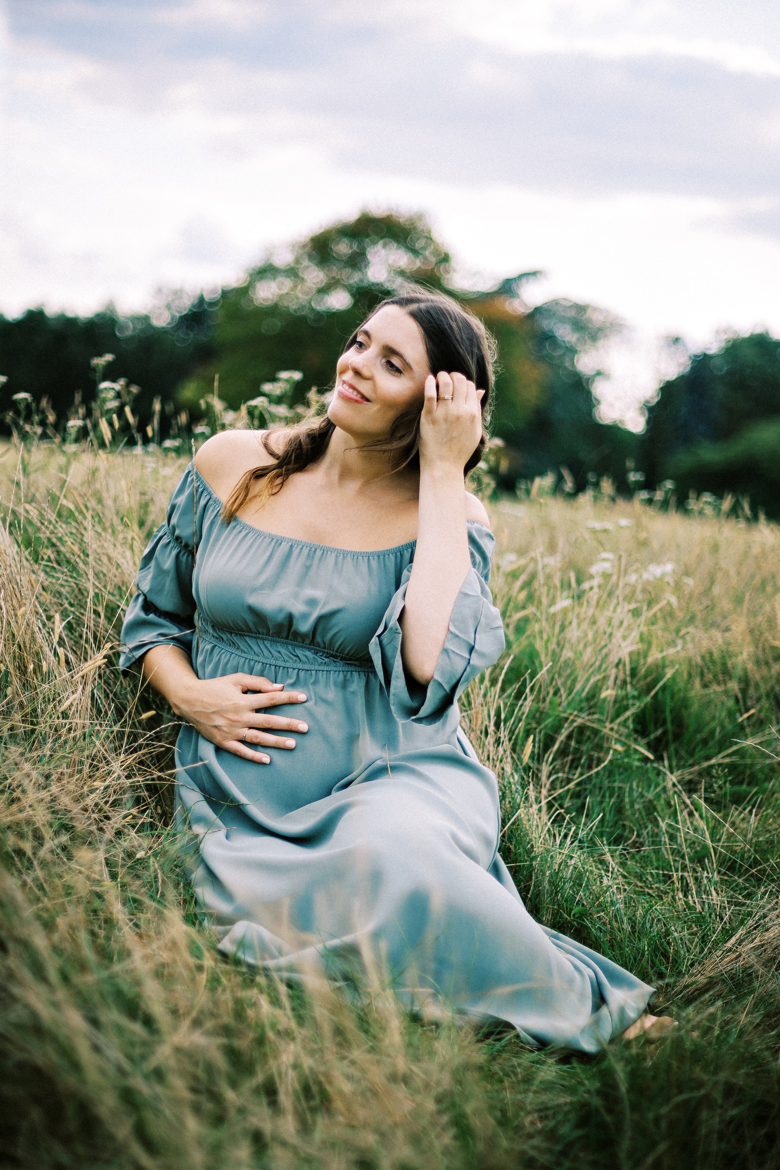 romantic pregnancy portraits on film - West London Maternity Photographer-35.jpg