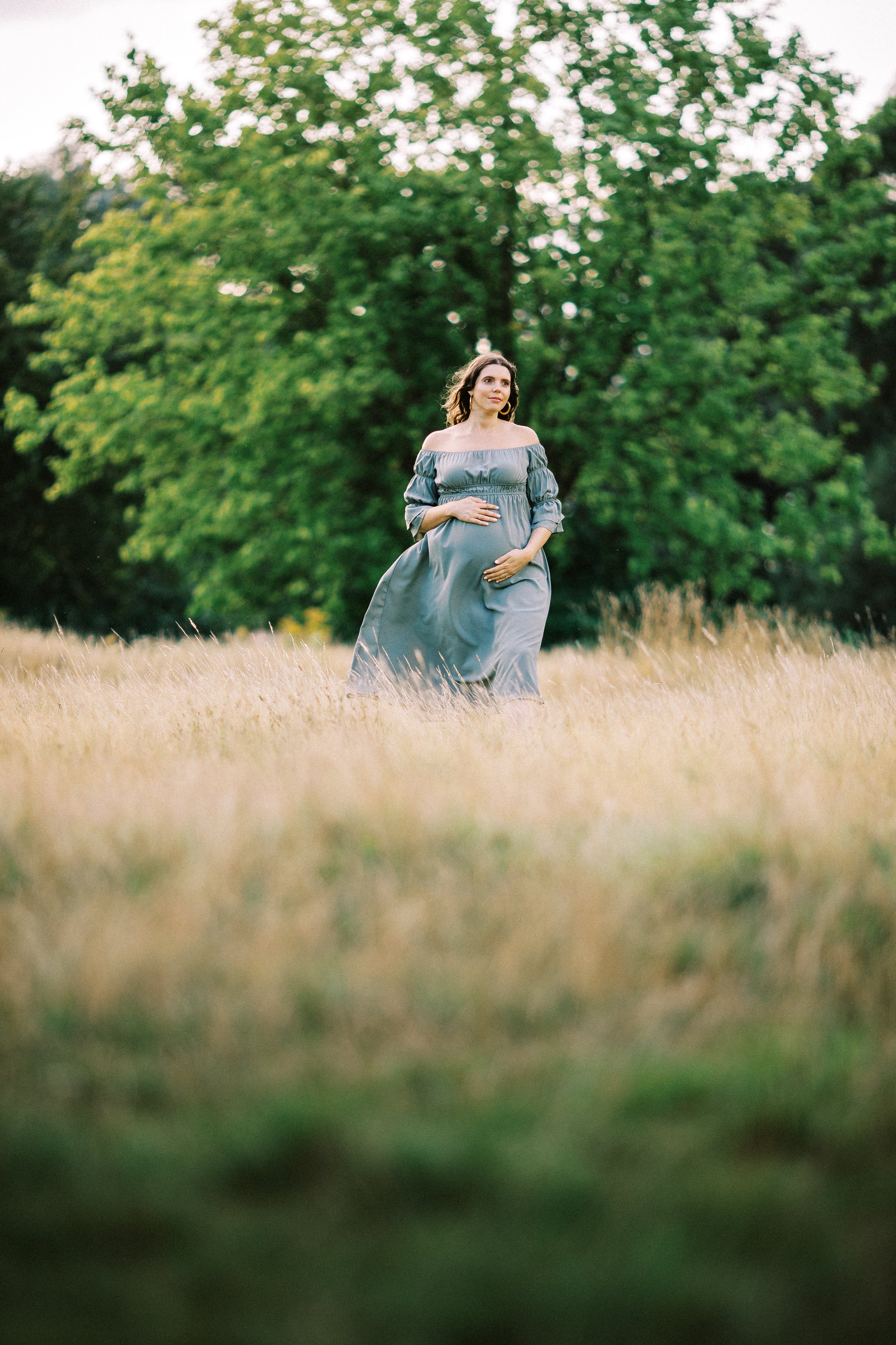 romantic pregnancy portraits on film - West London Maternity Photographer-37.jpg