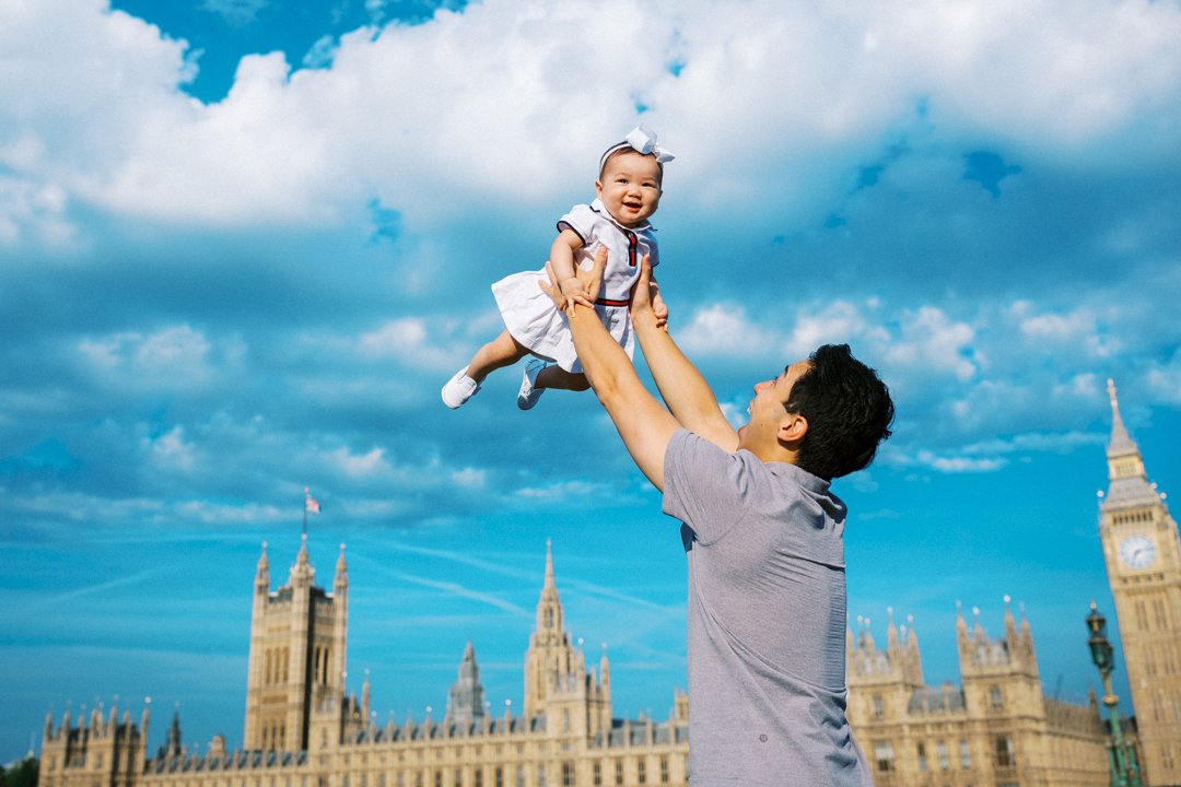 Baby and Family Vacation Photoshoot around London landmarks