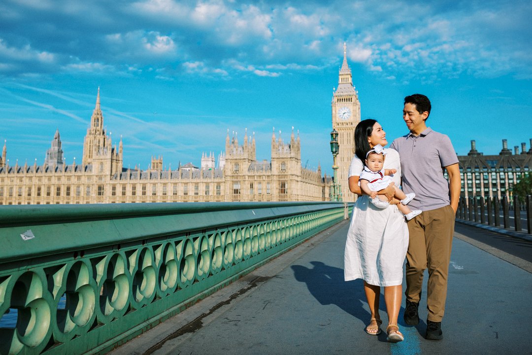 Baby and Family Vacation Photoshoot around London landmarks