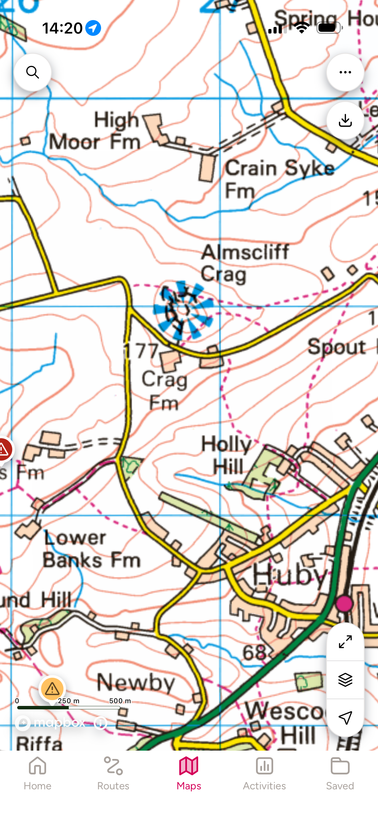 Map of Almscliff Crag