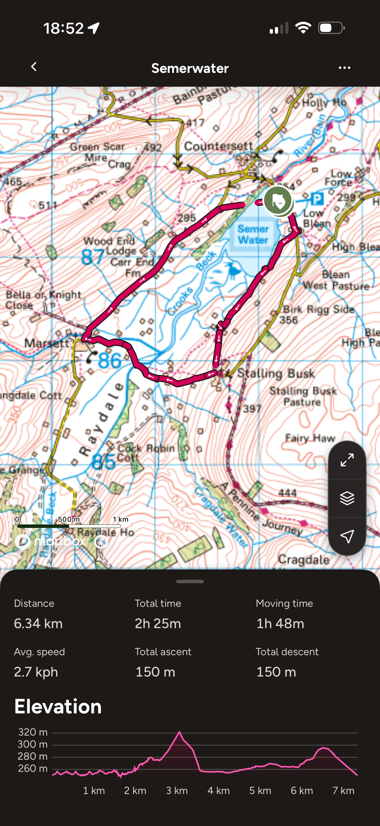 The ordnance survey map of Semerwater