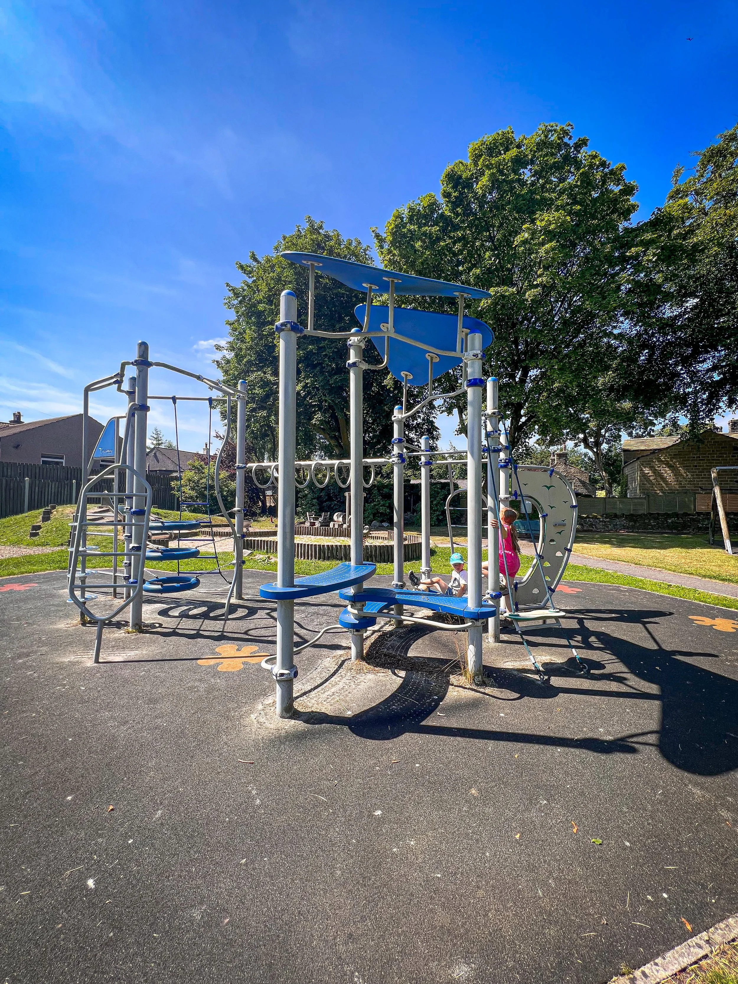 The climbing frame at Embsay childrens play park