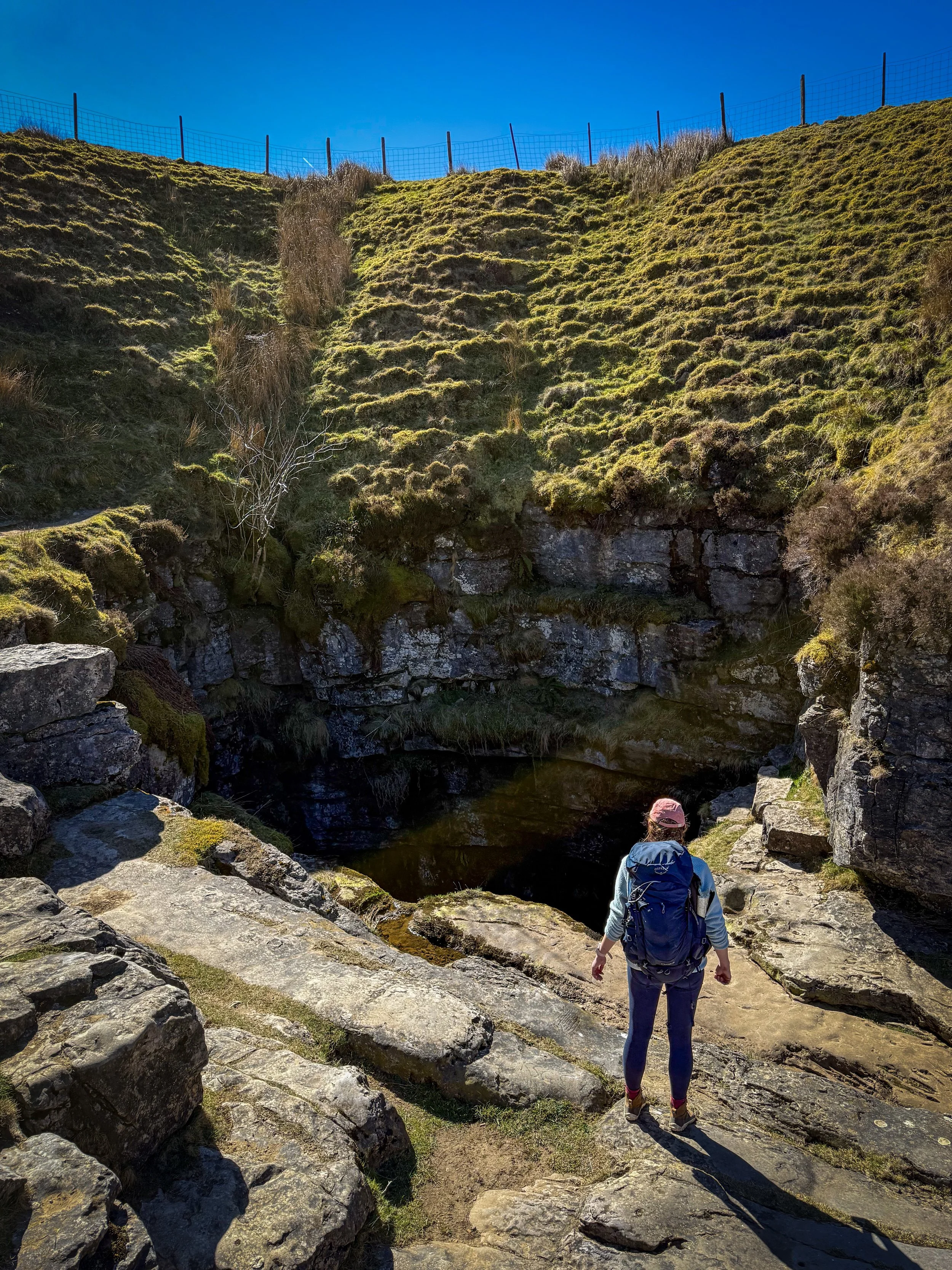 Standing next to Gaping Gill pothole