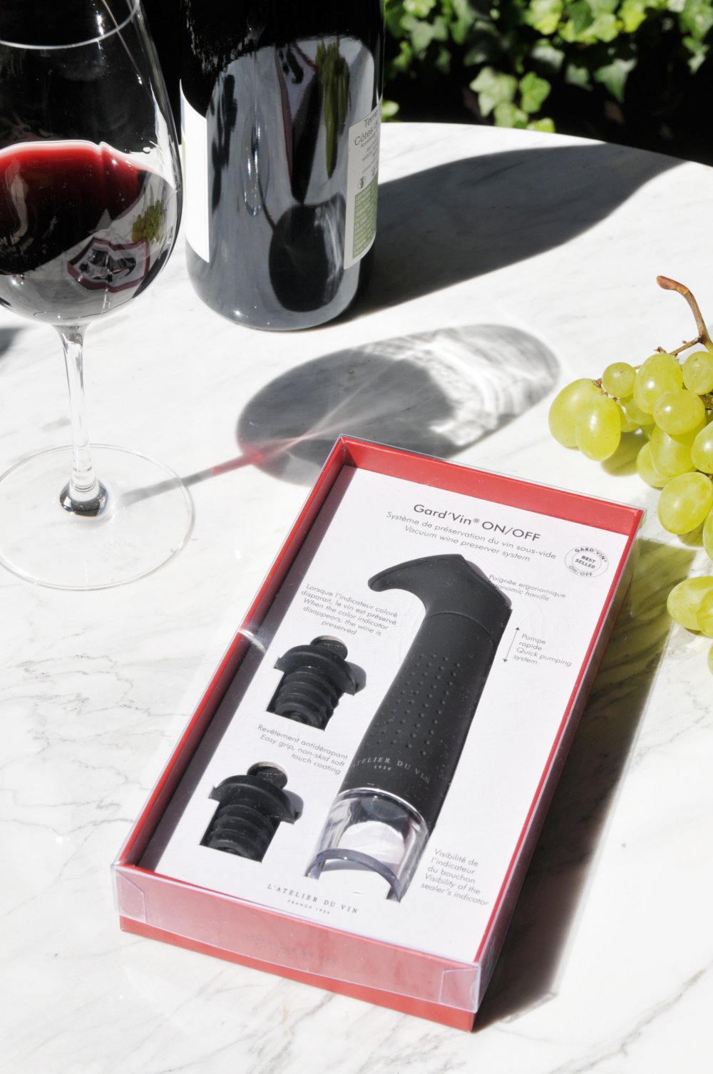 Pompe à vide d'air Gard'vin On/Off Métal L'Atelier du Vin