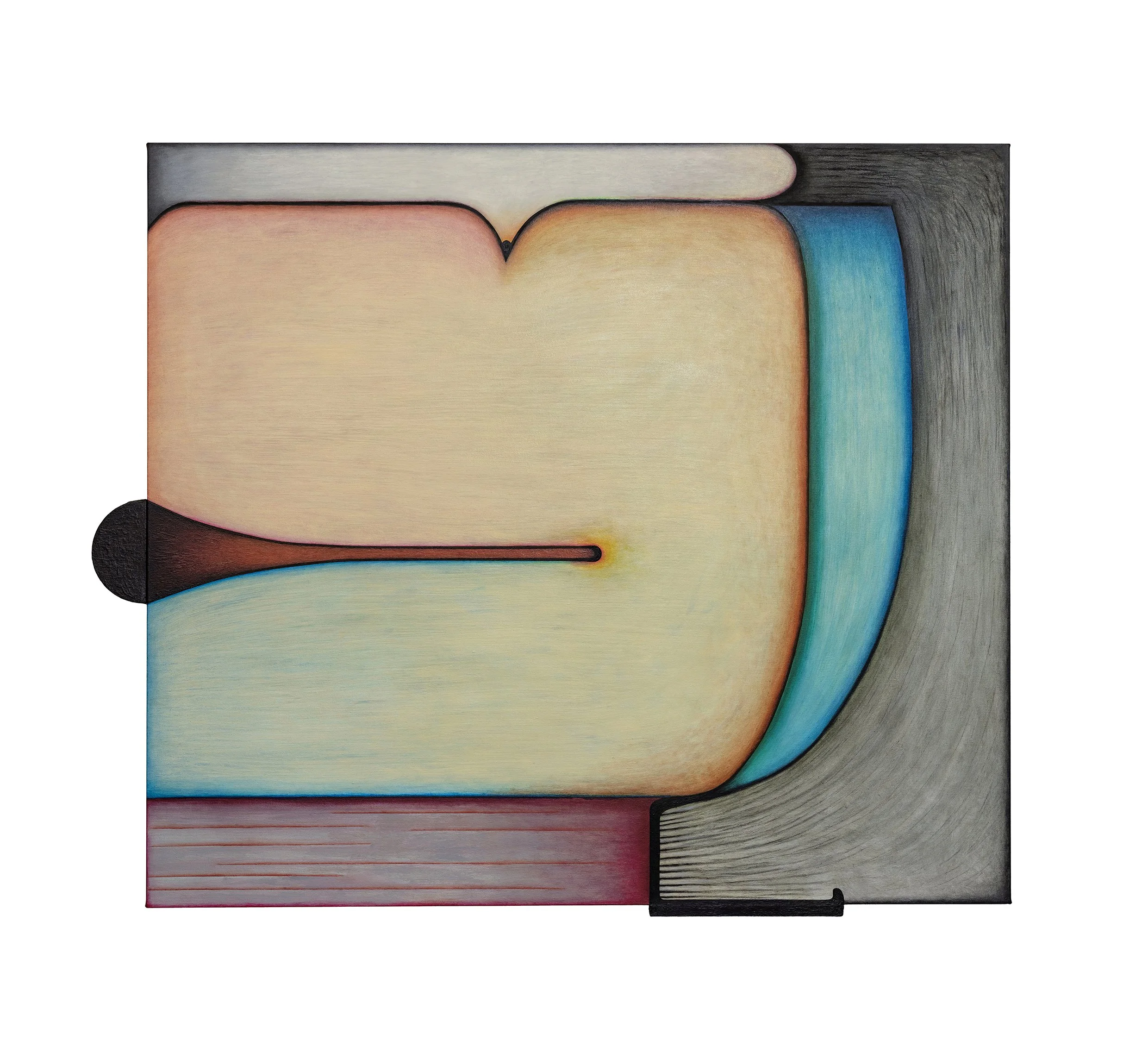 Poço (rios e ruas, aqui e lá), acrylic, soft pastel, charcoal and oil on canvas and wood, 152 x 181 cm, 2026