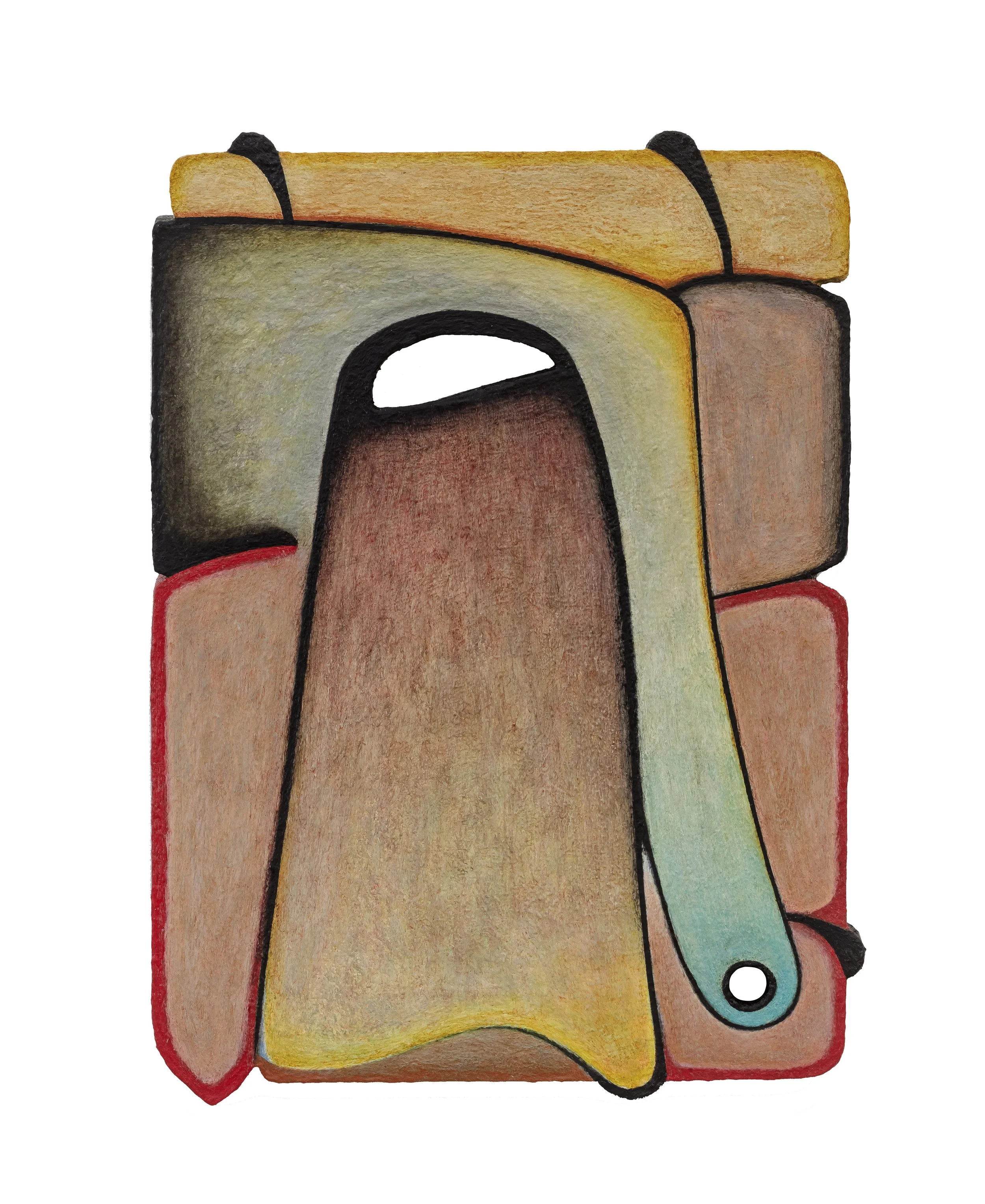 Brechas, charcoal, soft pastel, acrylic and oil on panel, 32 x 23.5 cm, 2026