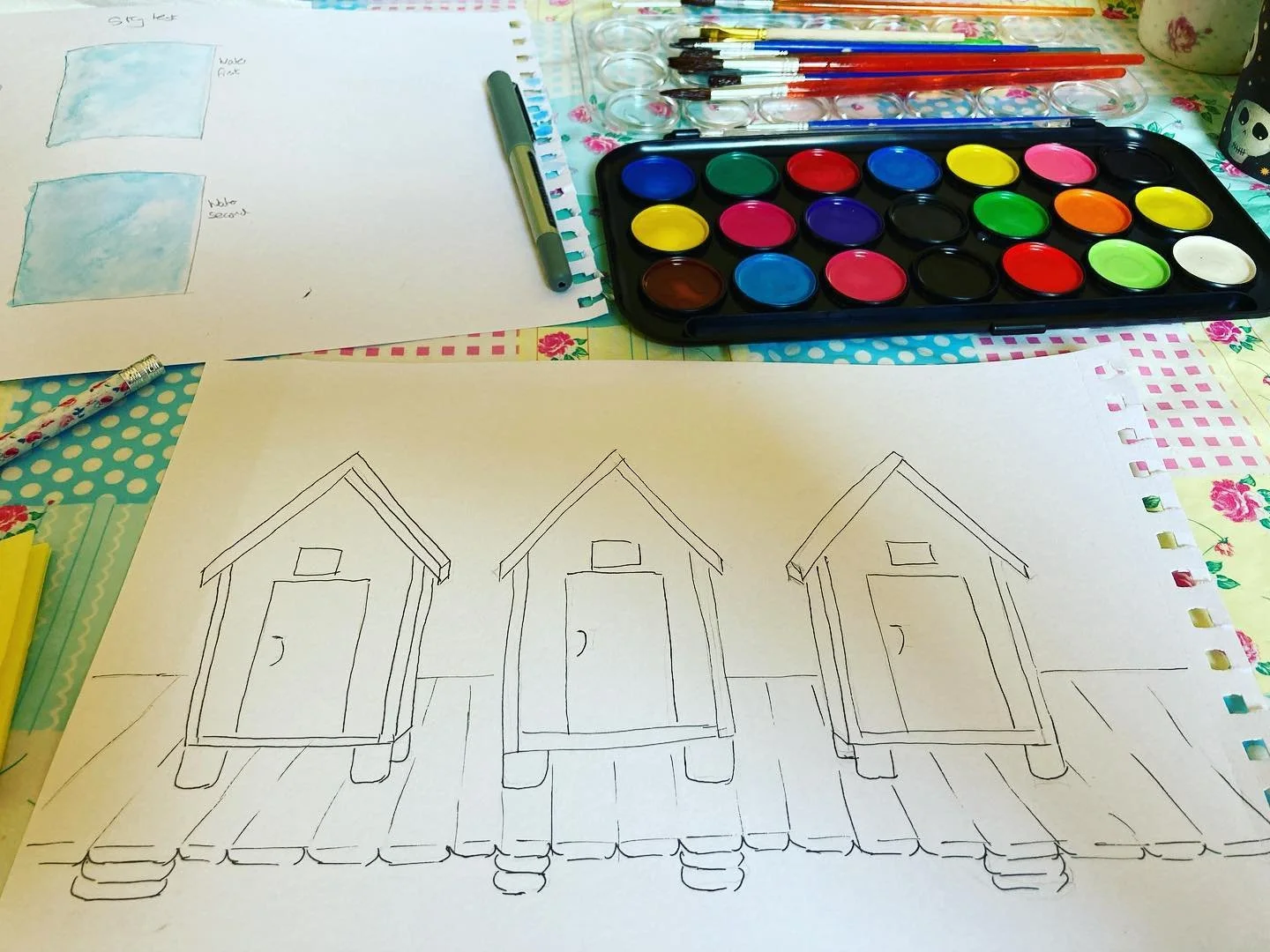 Finding the joy in my brain! 
I spent a happy hour this morning learning about watercolour paints with Art By Annamarie. This isn&rsquo;t an affiliation in any way but it was lovely to spend time with a teacher who instructs well but also understands