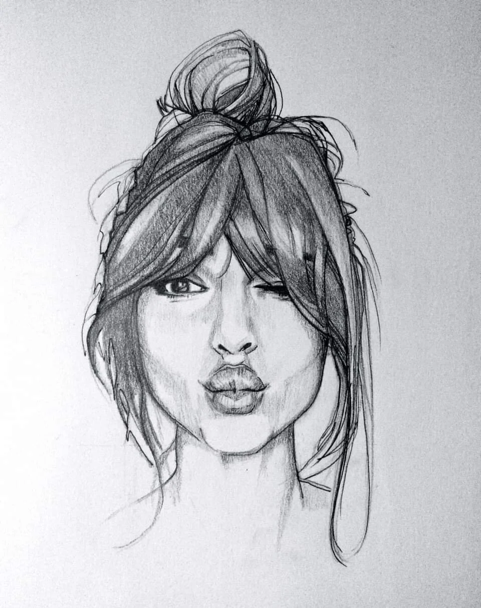 Pursed | graphite pencil & brushpen | 2018 | 29.7 x 21 cm