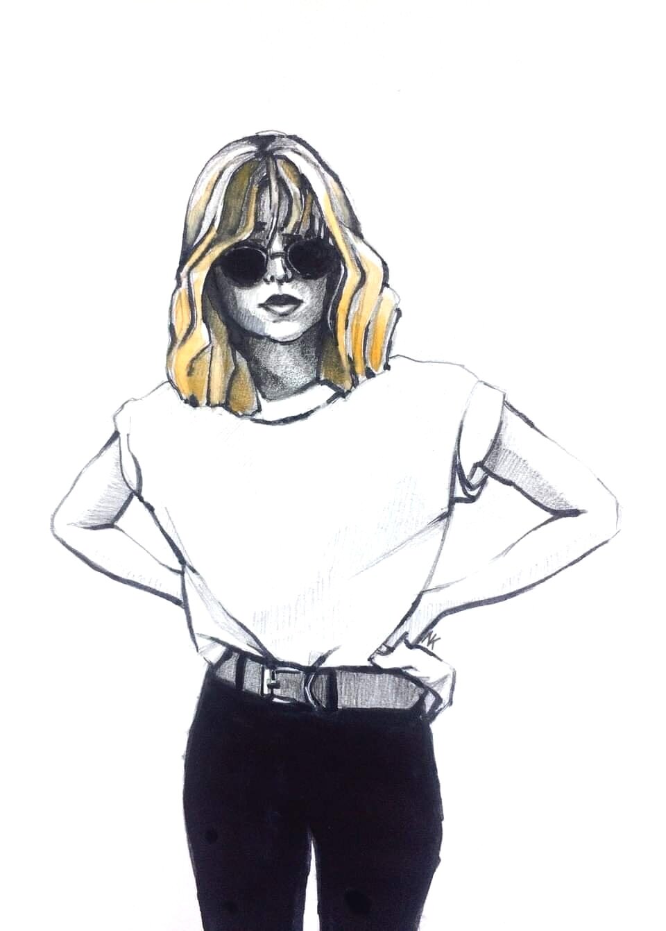 Round metal | aquarelle & brushpen | 2017 | 15 x 21 cm