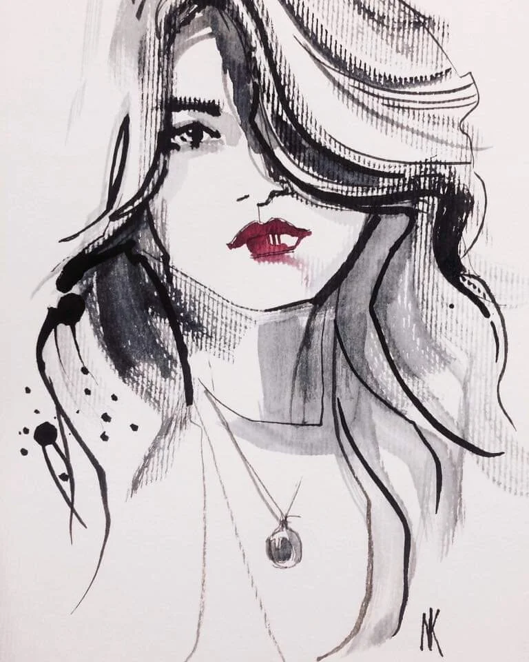 Red lips | aquarelle | 2019 | 29.7 x 21 cm