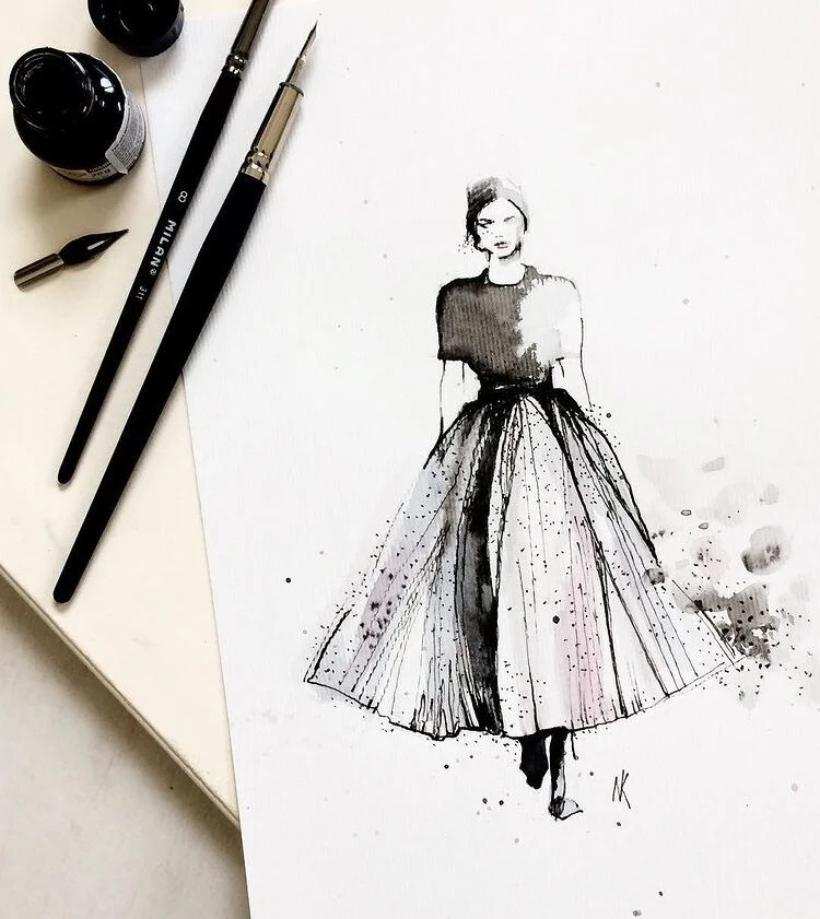 Plisse | aquarelle & ink | 2018 | 29.7 x 21 cm