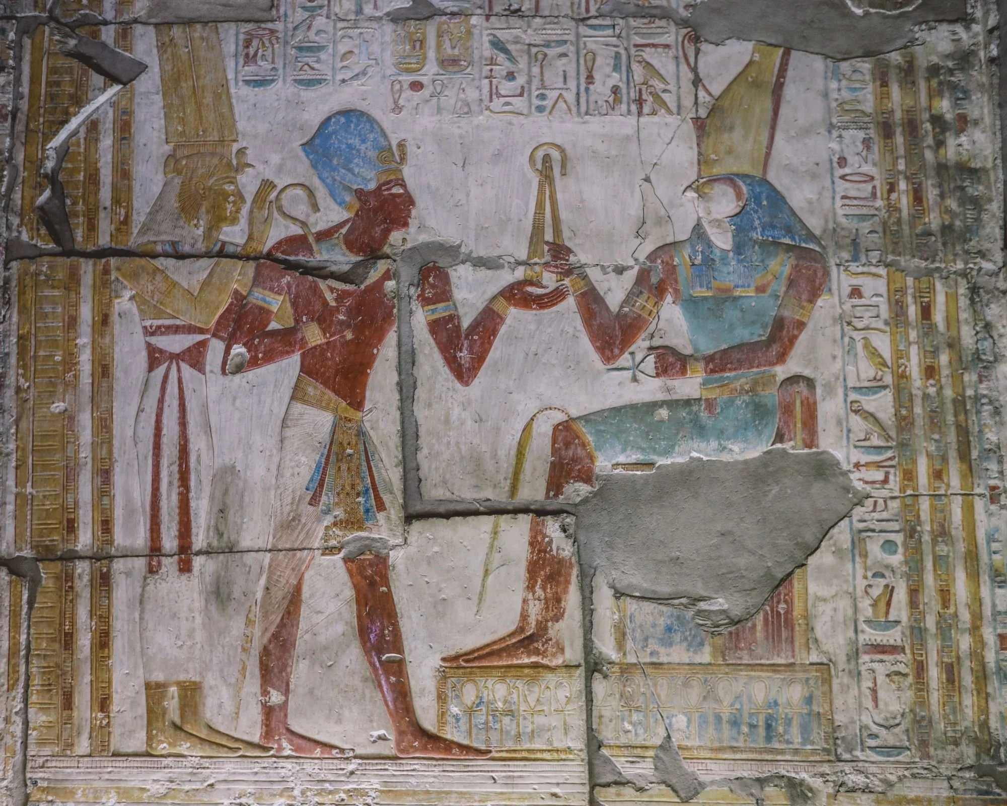Wall Paintings Of Ancient Egypt In The Temple Of Abydos.jpg