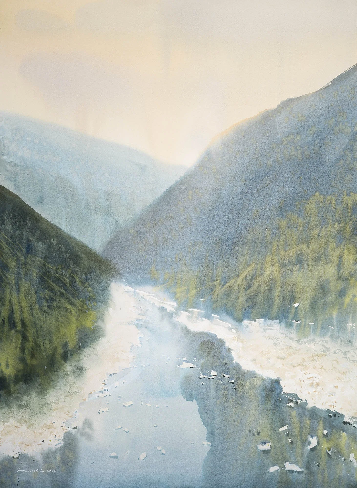 Valley of Hozugawa River N2 | watercolour, 76 x 56cm, 2026