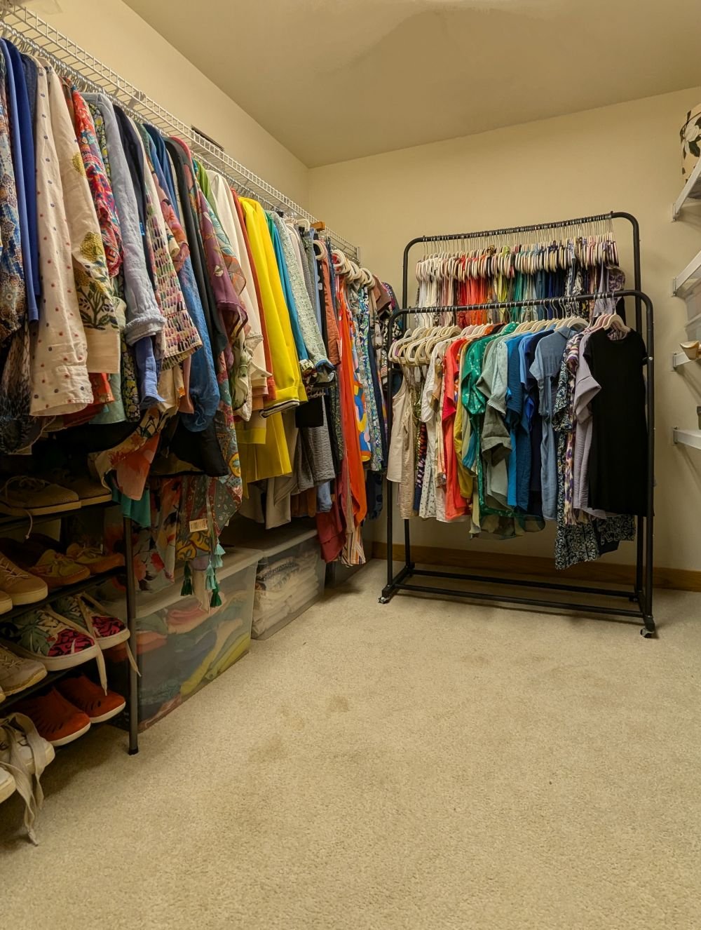 Temporary Closet Storage Organization during renovation