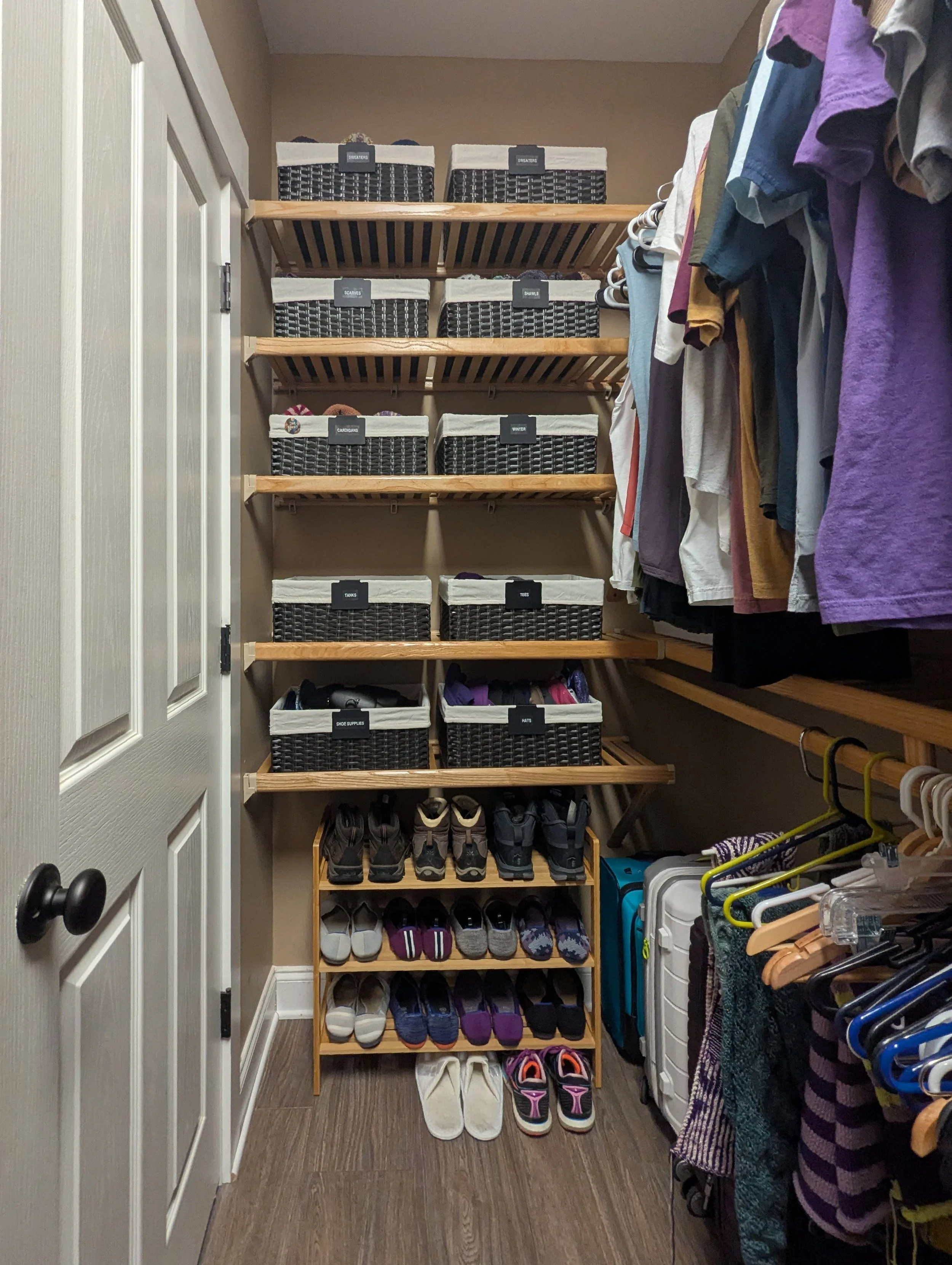 Before and after decluttering a closet in Asheville North Carolina prior to listing