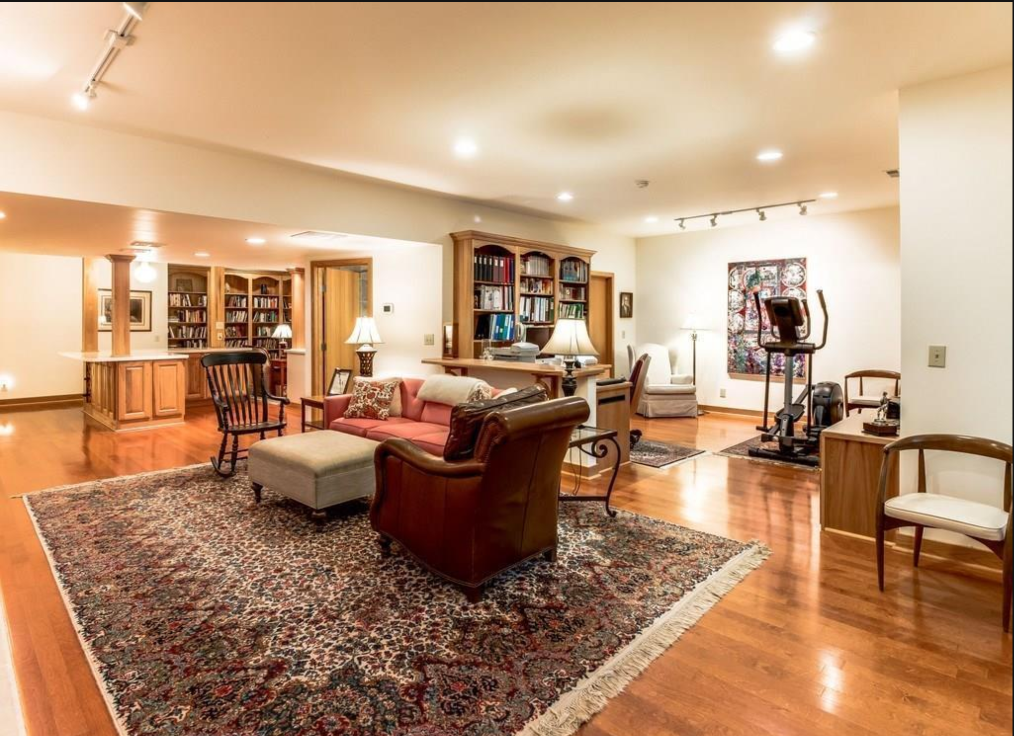 Temporary onsite living quarters. Green Mountain Space helped move clients from upstairs to downstairs while renovations were happening.