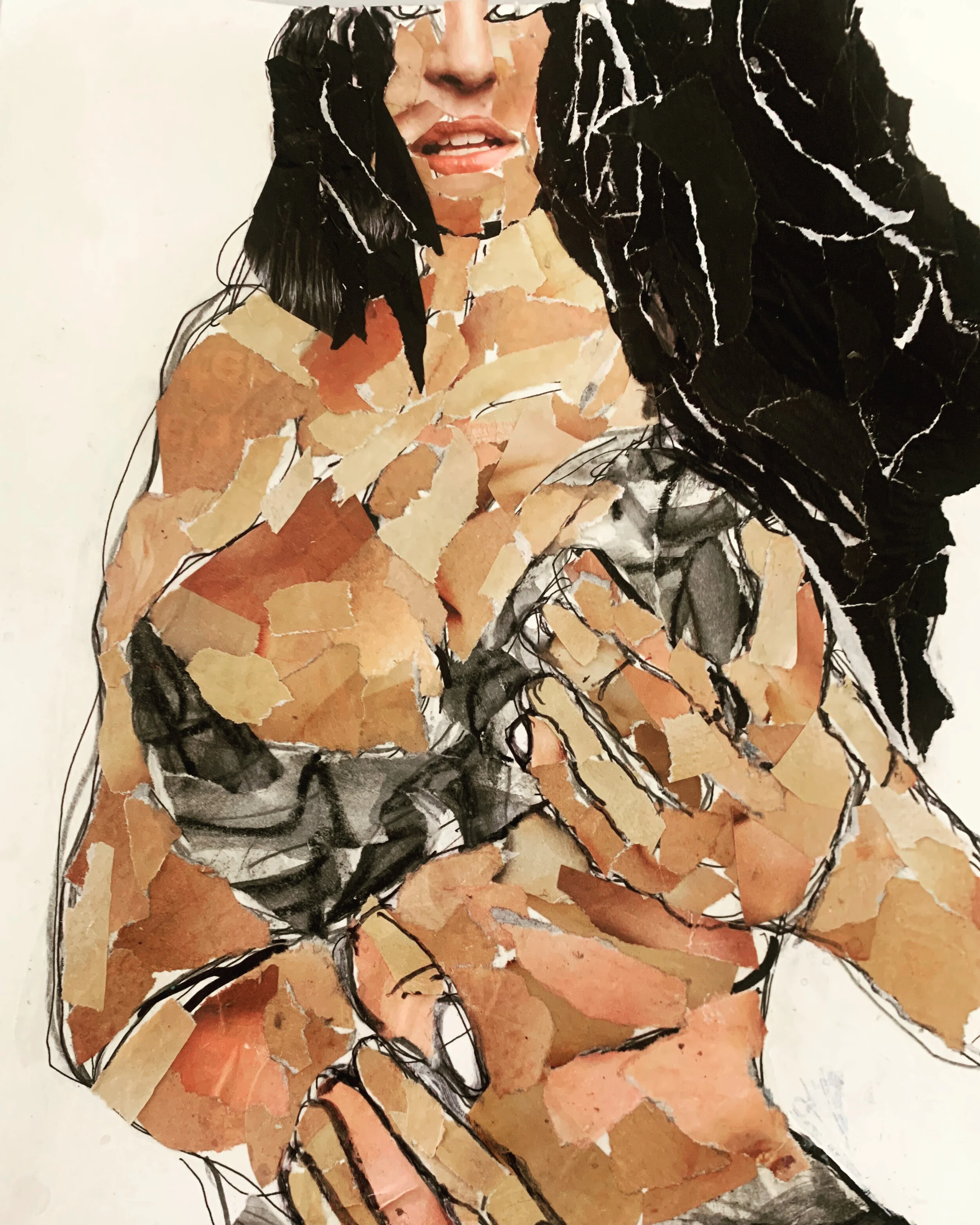 Collage 2, 9" x 12", Mixed Media on paper, Sold