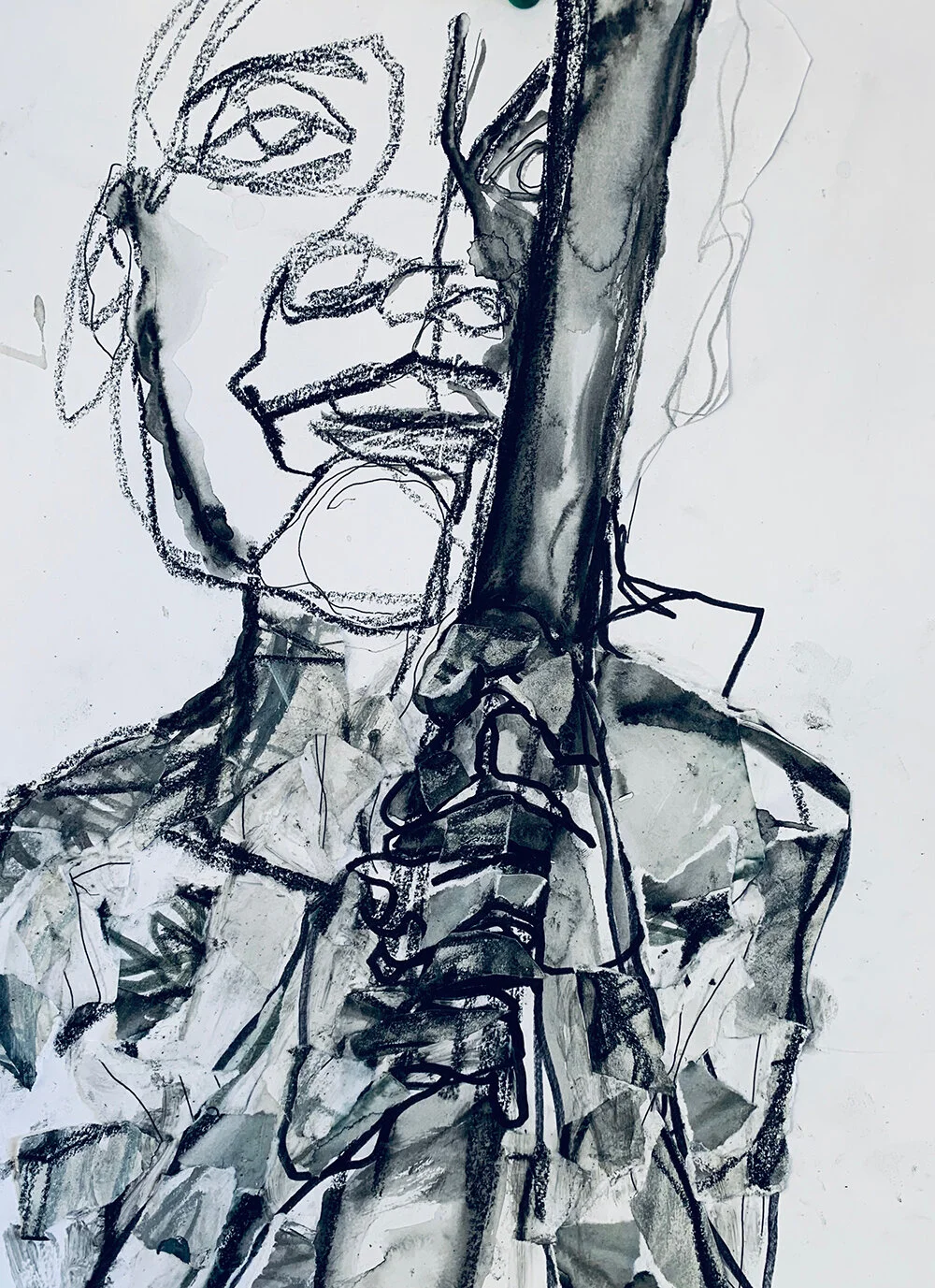 I am almost back to the place I ran from,
11" x 14", Mixed Media on Paper