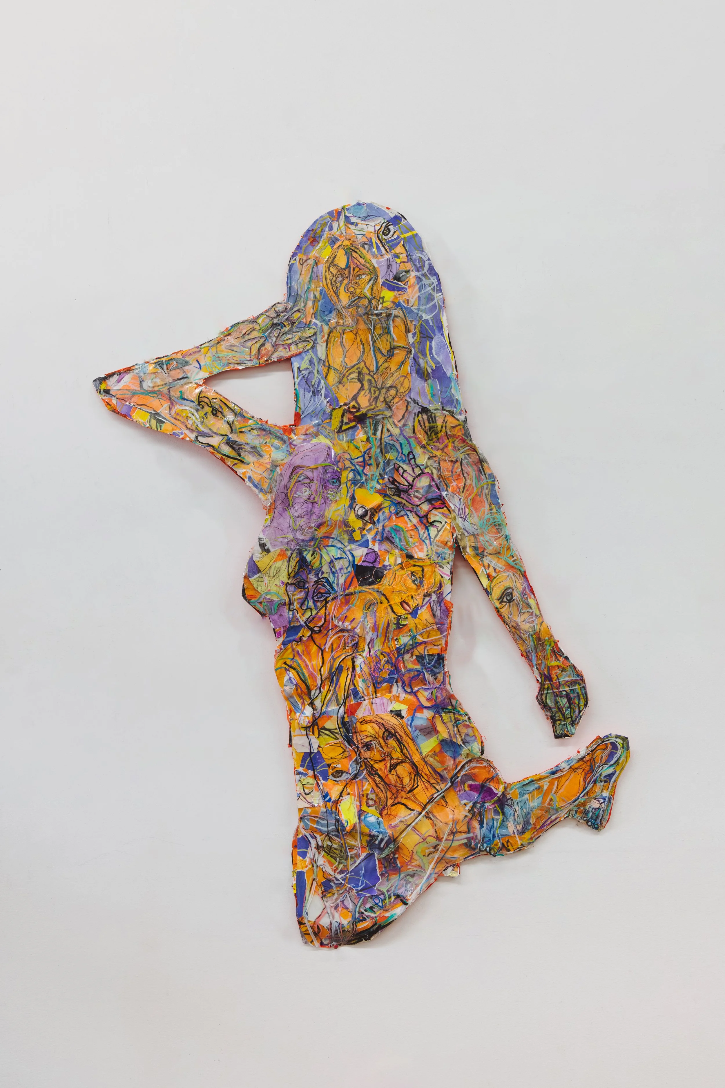 Consent , 2025 ,15"x57", Mixed Media on Arches Watercolor and Mylar Paper