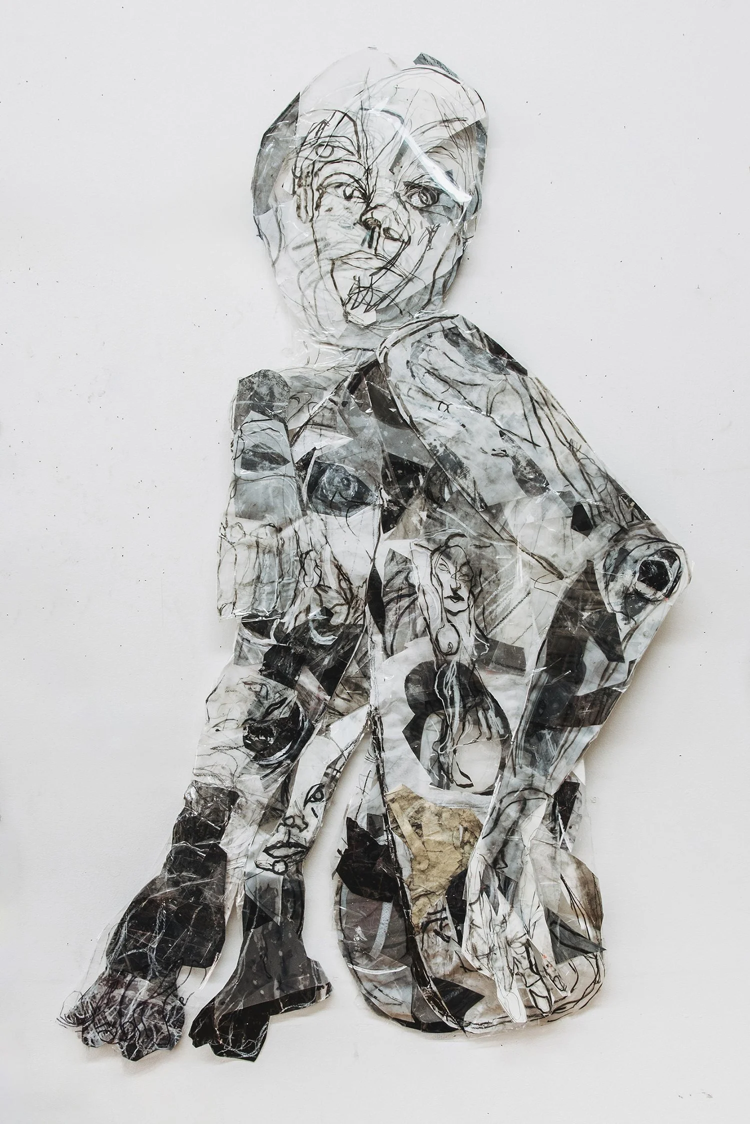 Repose, 2024, 24" x 32 ", Mixed Media on Vellum and Paper