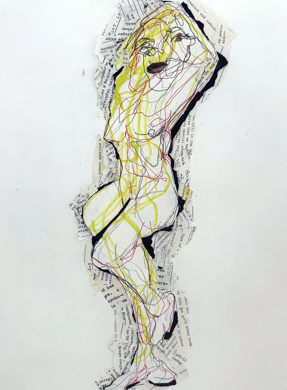 The Individuation Phase, Mixed Media with Gel Film  and Foam on Archival Paper,  12" x 16", 2026