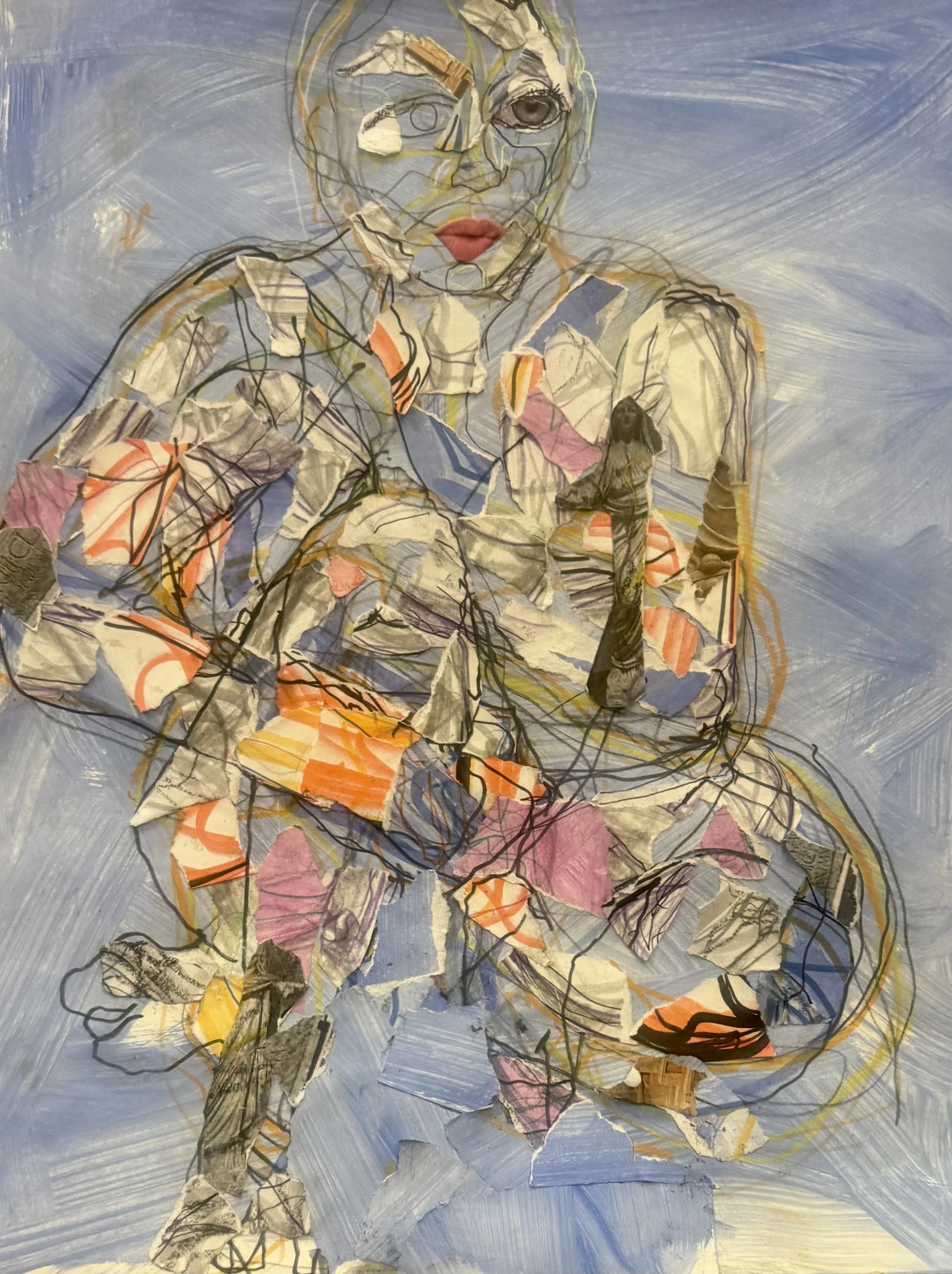 Becoming, 2025, 8"x 10", Mixed Media on Arches Paper