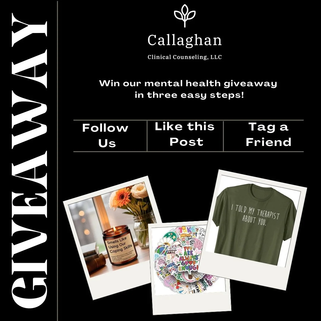 It&rsquo;s been 5 years since I opened my practice and I&rsquo;m celebrating by giving back to others! 

My final giveaway includes a &lsquo;I told my therapist about you&rsquo; t-shirt, a &lsquo;smells like using our coping skills&rsquo; candle, and