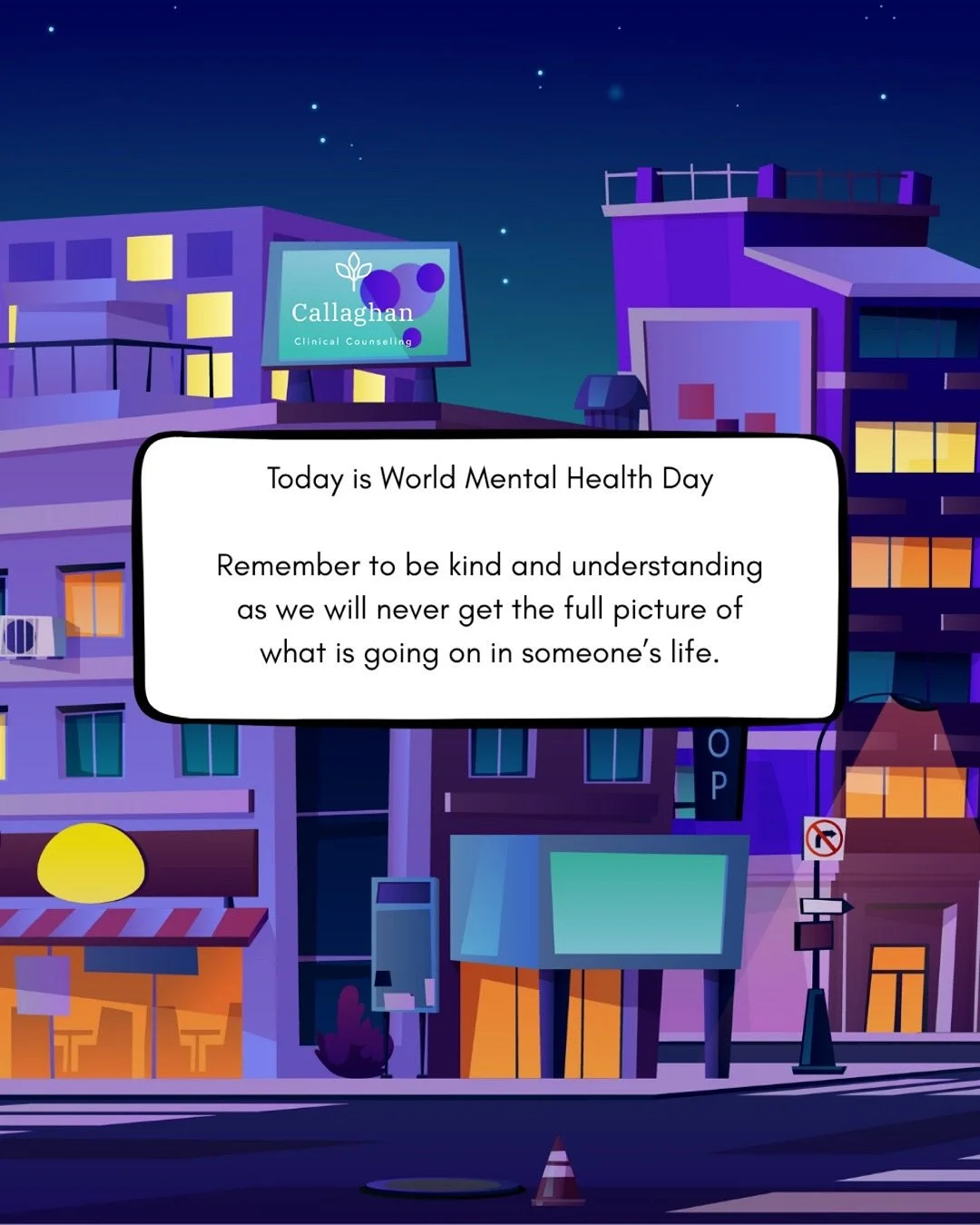 Today @callaghan.clinical.counseling celebrates World Mental Health Day with a dose of kindness. Wherever there is a human being, there is an opportunity for kindness. The stories I have heard from the hundreds of people I have served as a clinical s