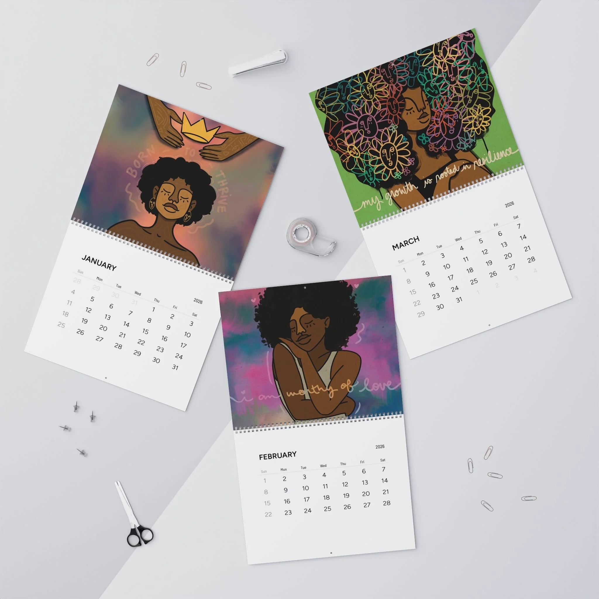 Gentle Reminders Wall Calendars (2026) — B. Peppers Art