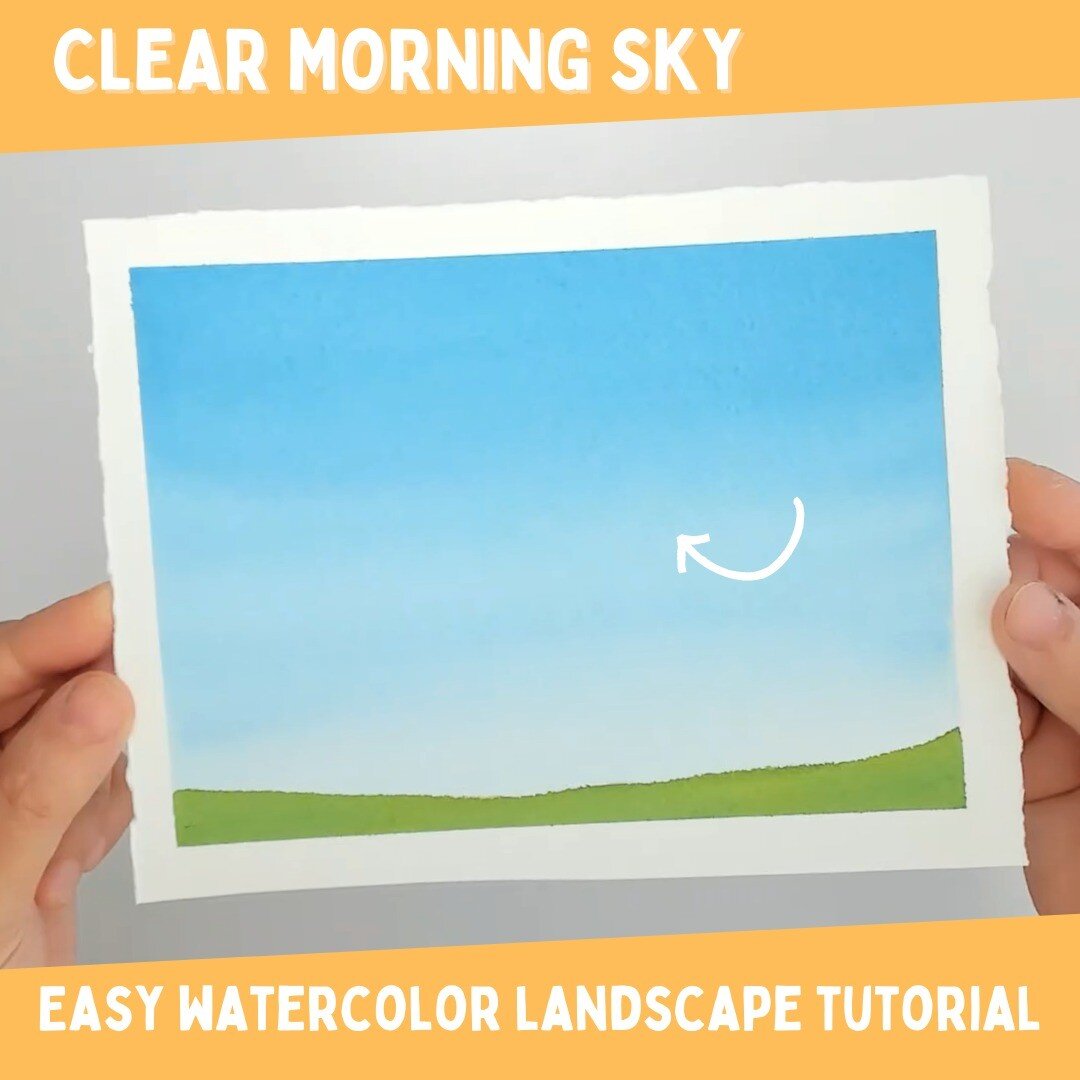 How to paint a clear morning sky landscape in watercolor. Easy beginner painting tutorial: https://www.youtube.com/watch?v=Ucs-OiceHjc