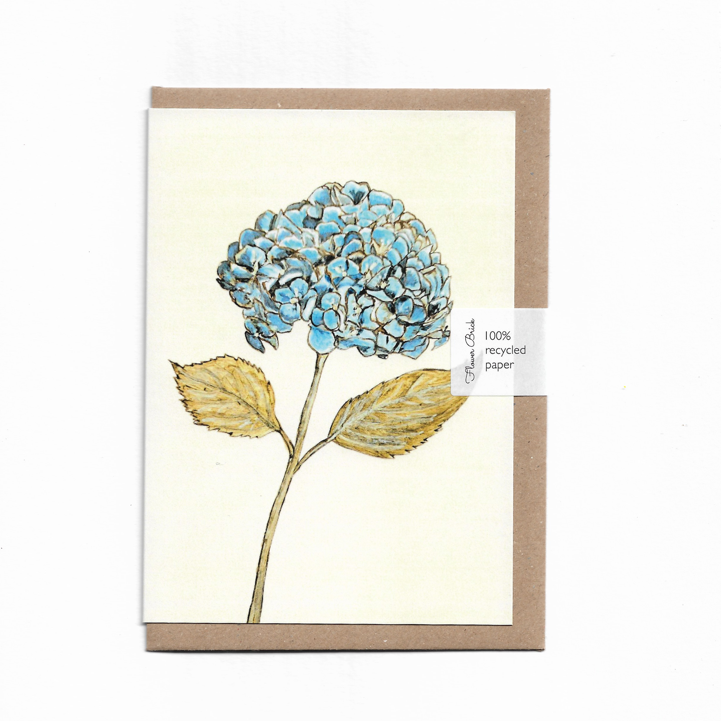 A6 100% Recycled "Blue Hydrangea" Greeting Card